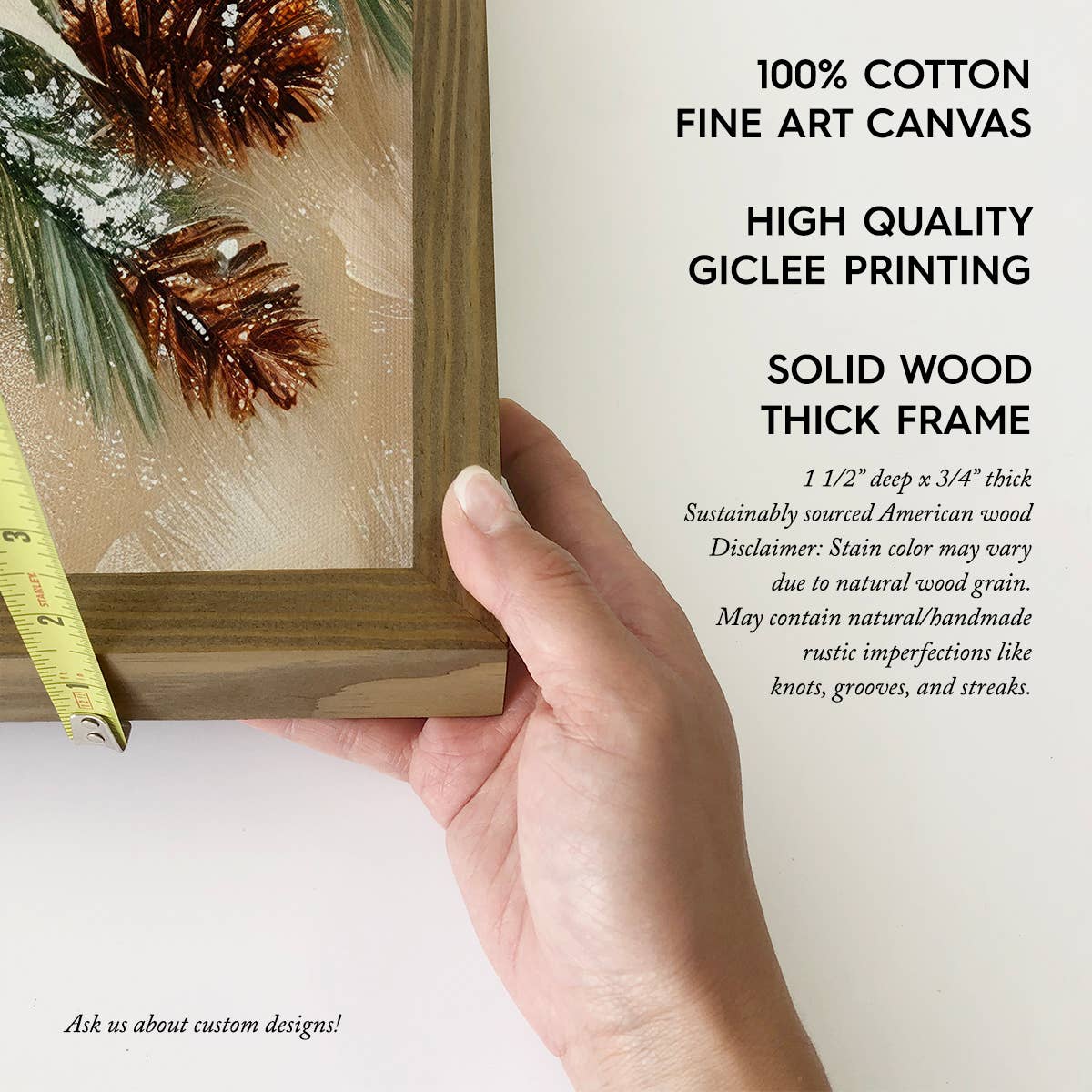 White Winter Flowers - Winter Floral Canvas Art - Wood Frame