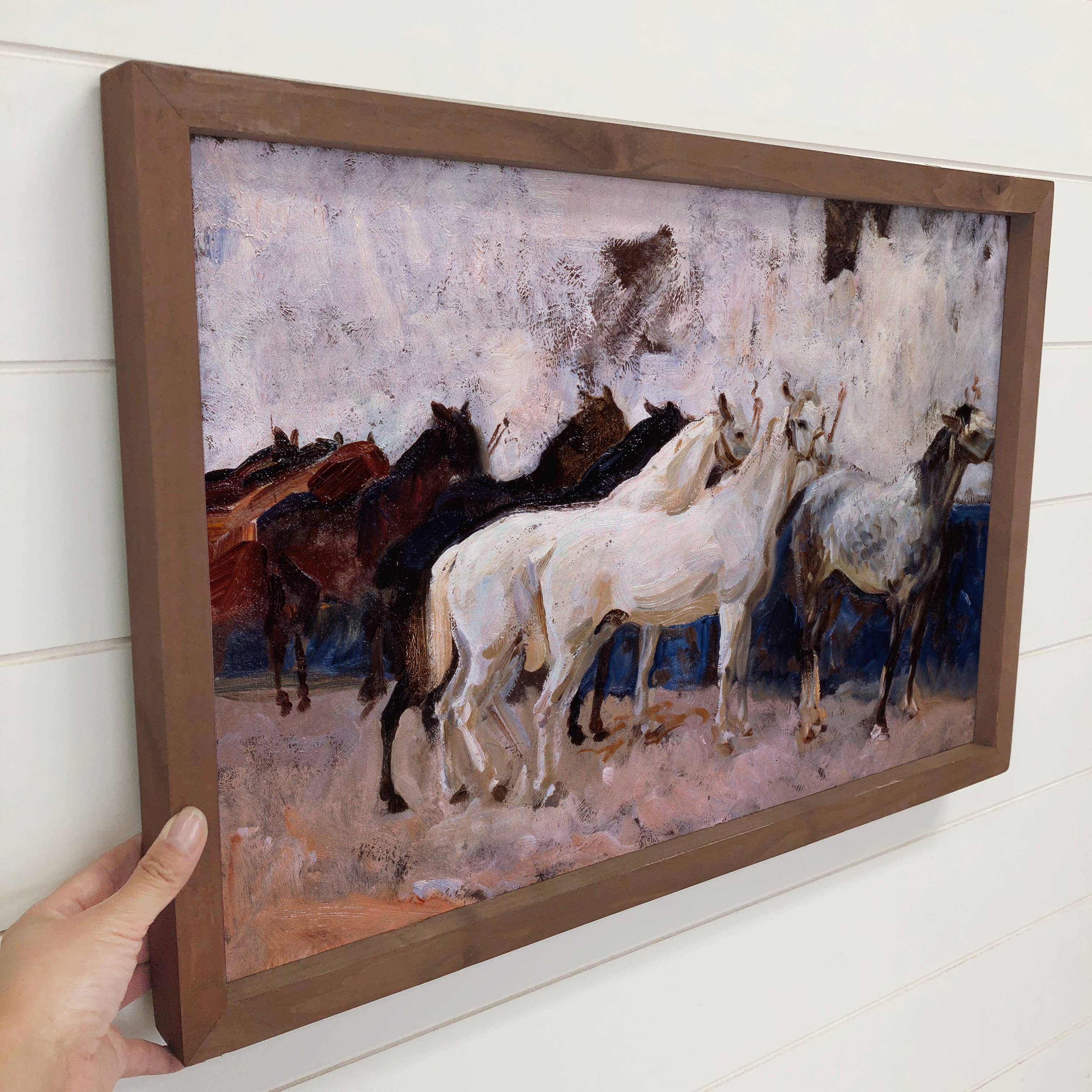 Horses Spanish Painting - Horse Canvas Art - Wood Framed