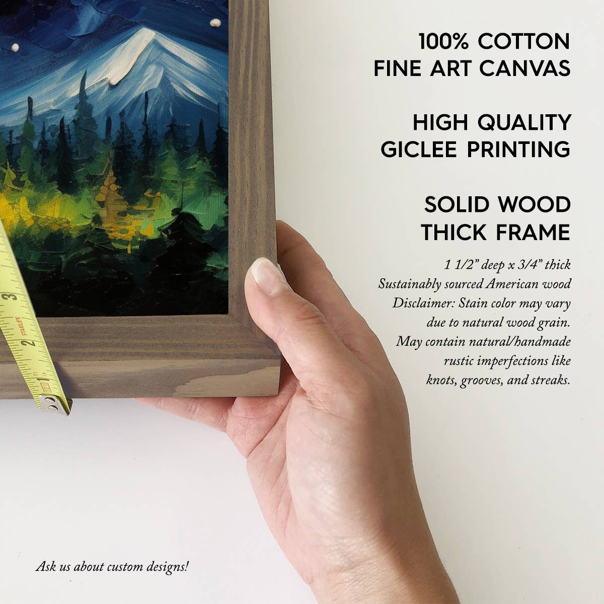 T-Rex Starry Night - T- Rex Canvas Art - Wood Framed Artwork