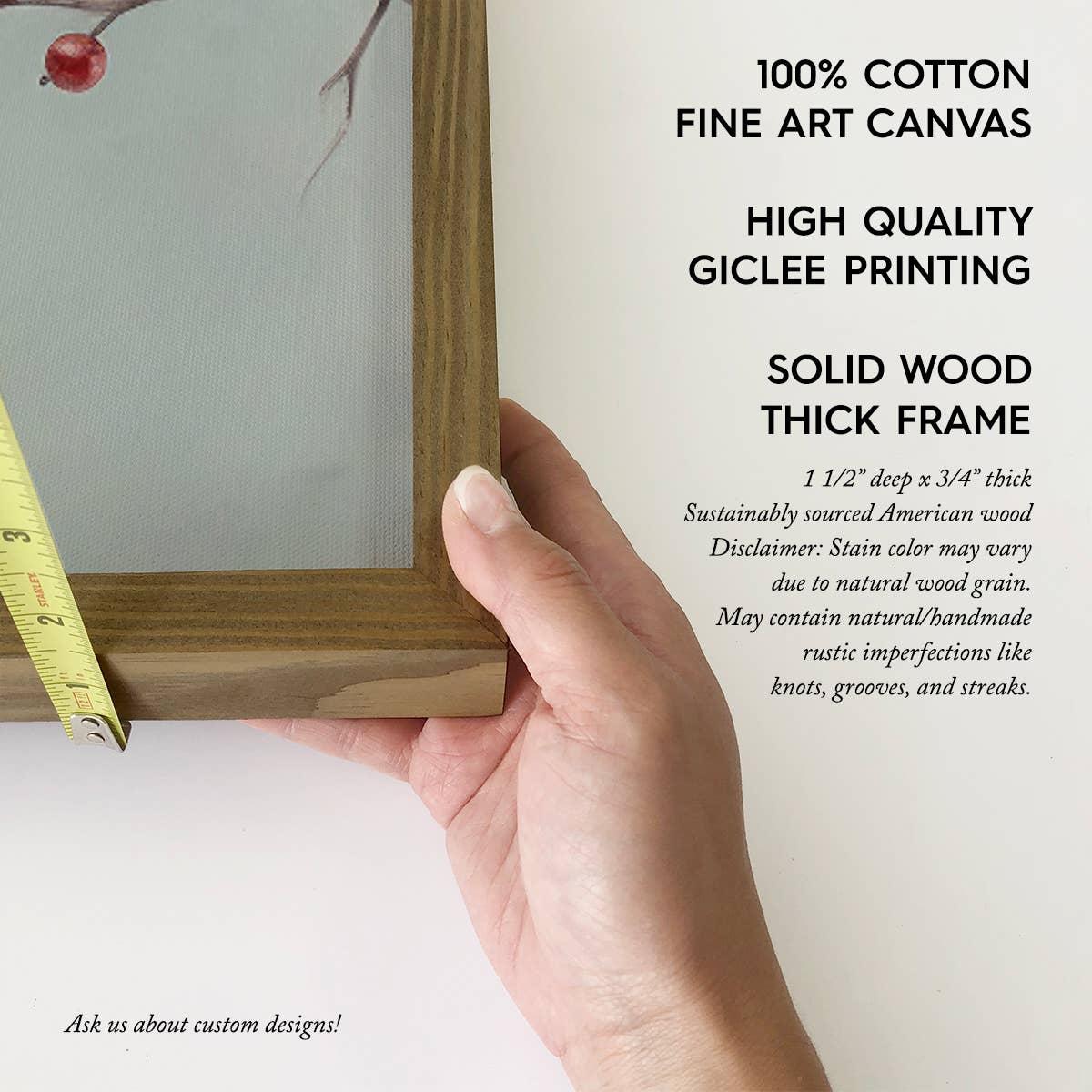 Five Birds on a Branch - Wildlife Canvas Art - Wood Framed