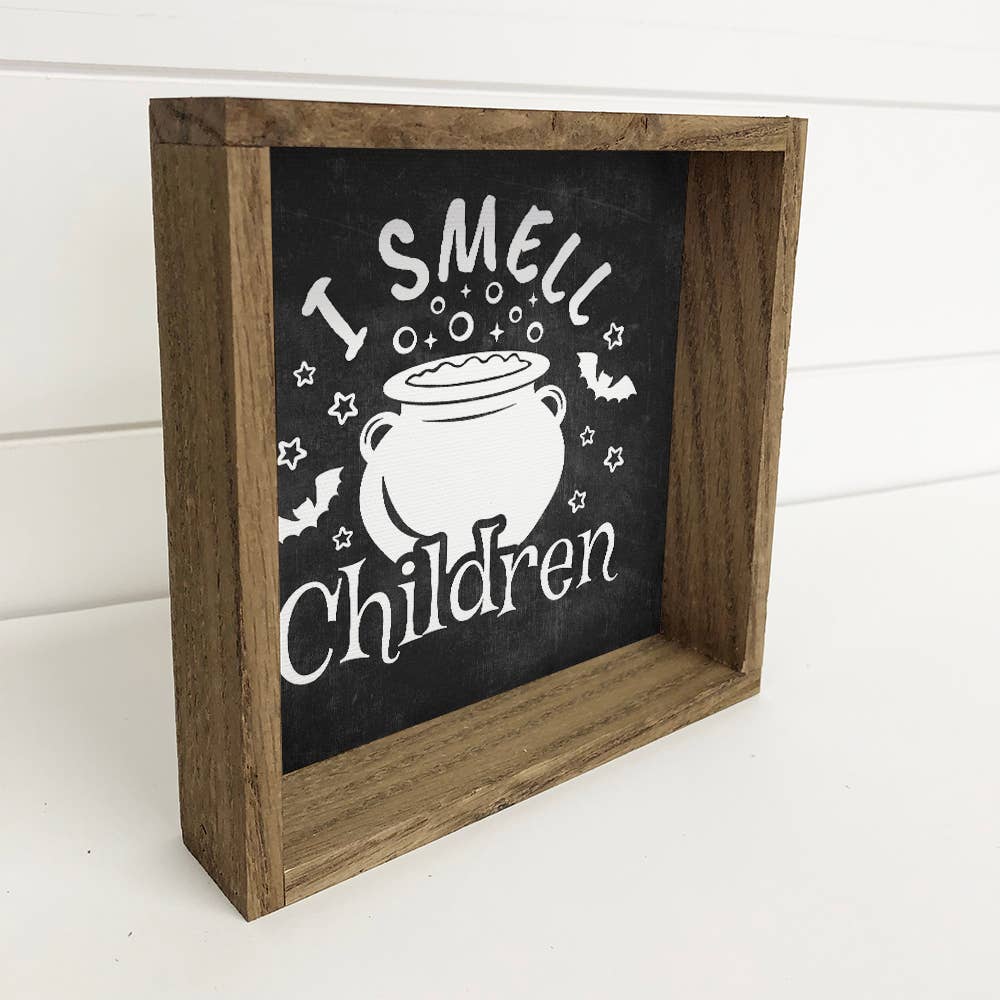 I Smell Children - Halloween Canvas Word Art - Wood Framed