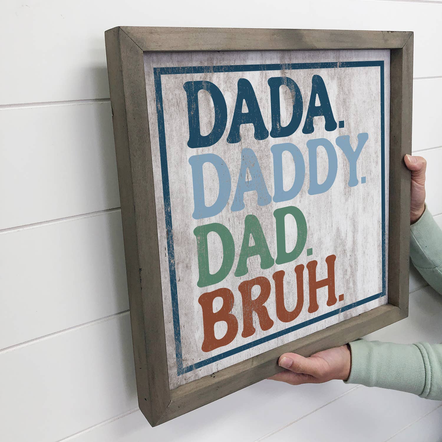 Dada Daddy Dad Bruh - Funny Word Canvas Art - Wood Framed