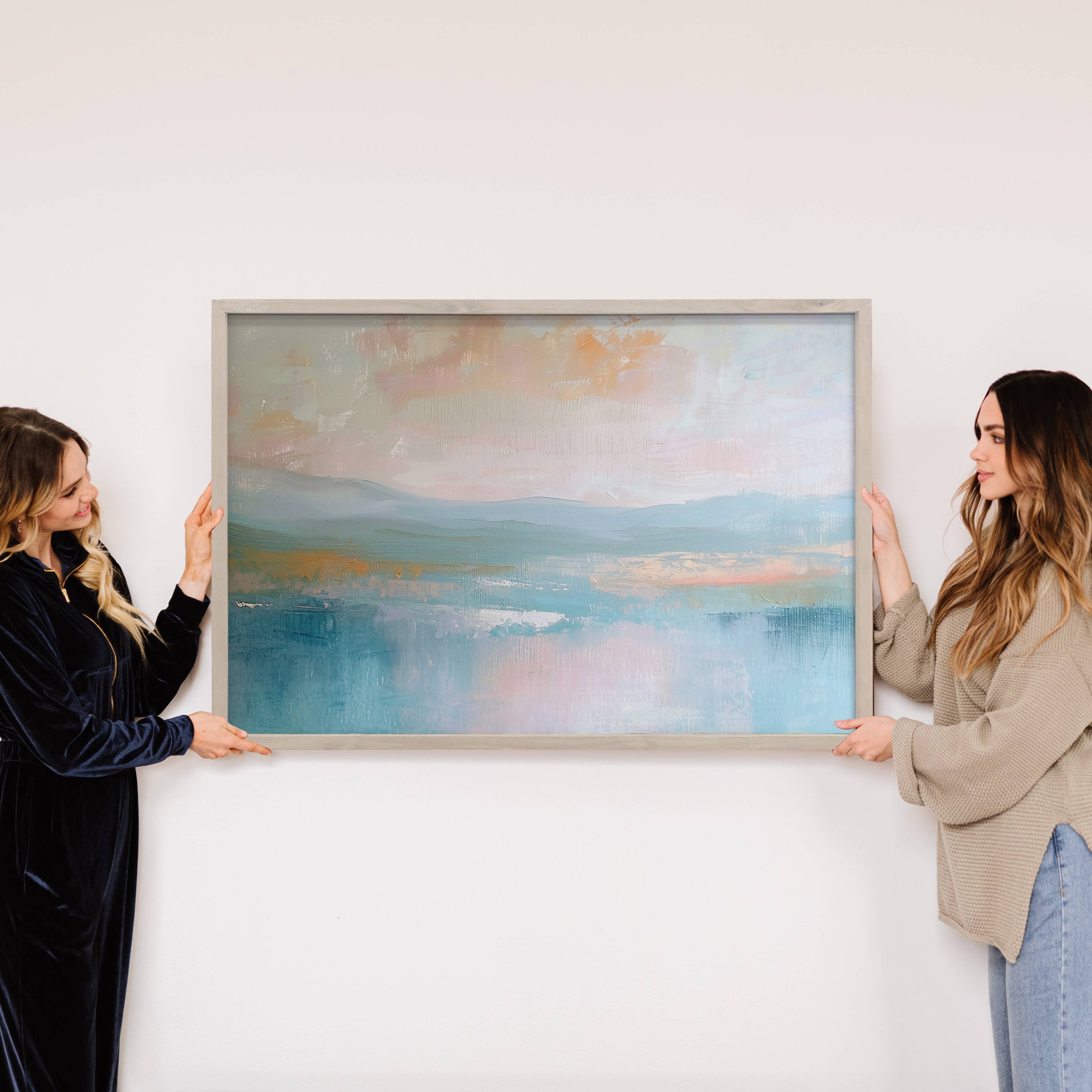 Hazy Pastels - Pastel Abstract Canvas Art - Wood Framed Art