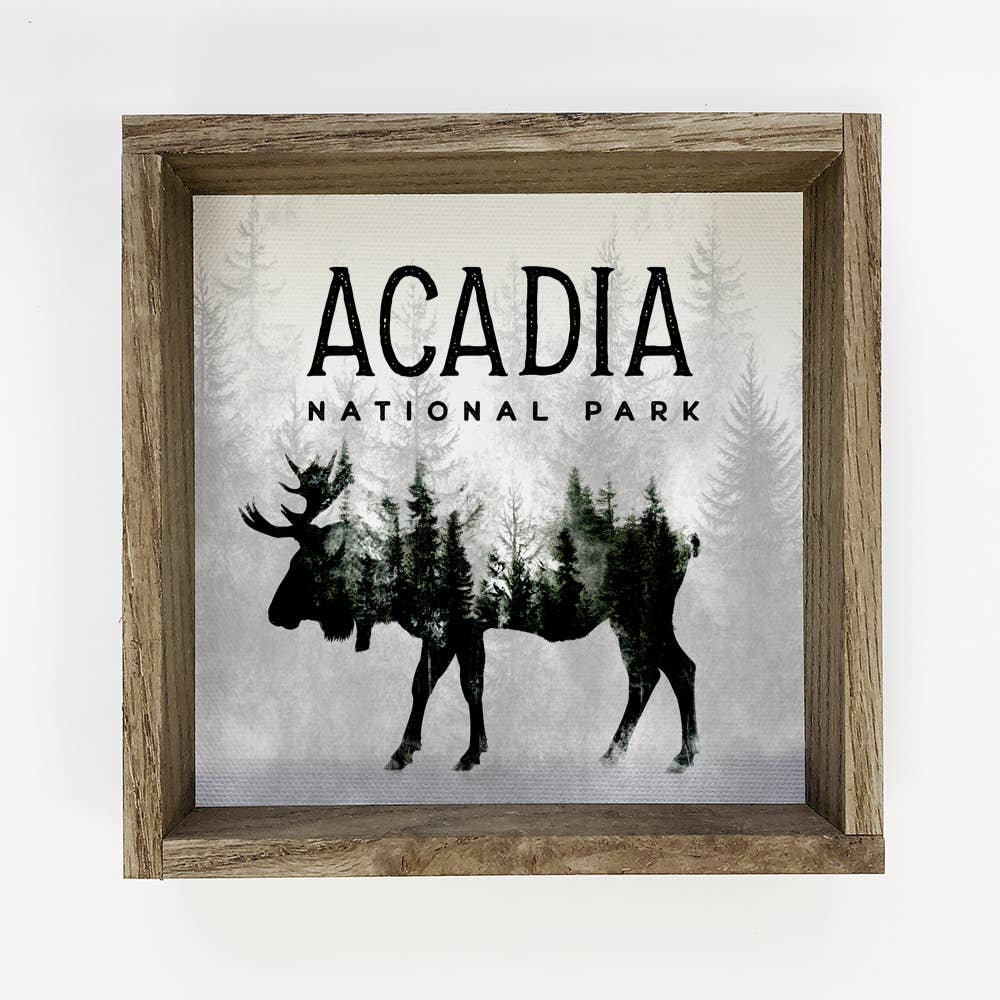 Moose Pine Trees Custom National Park - Moose Canvas Art