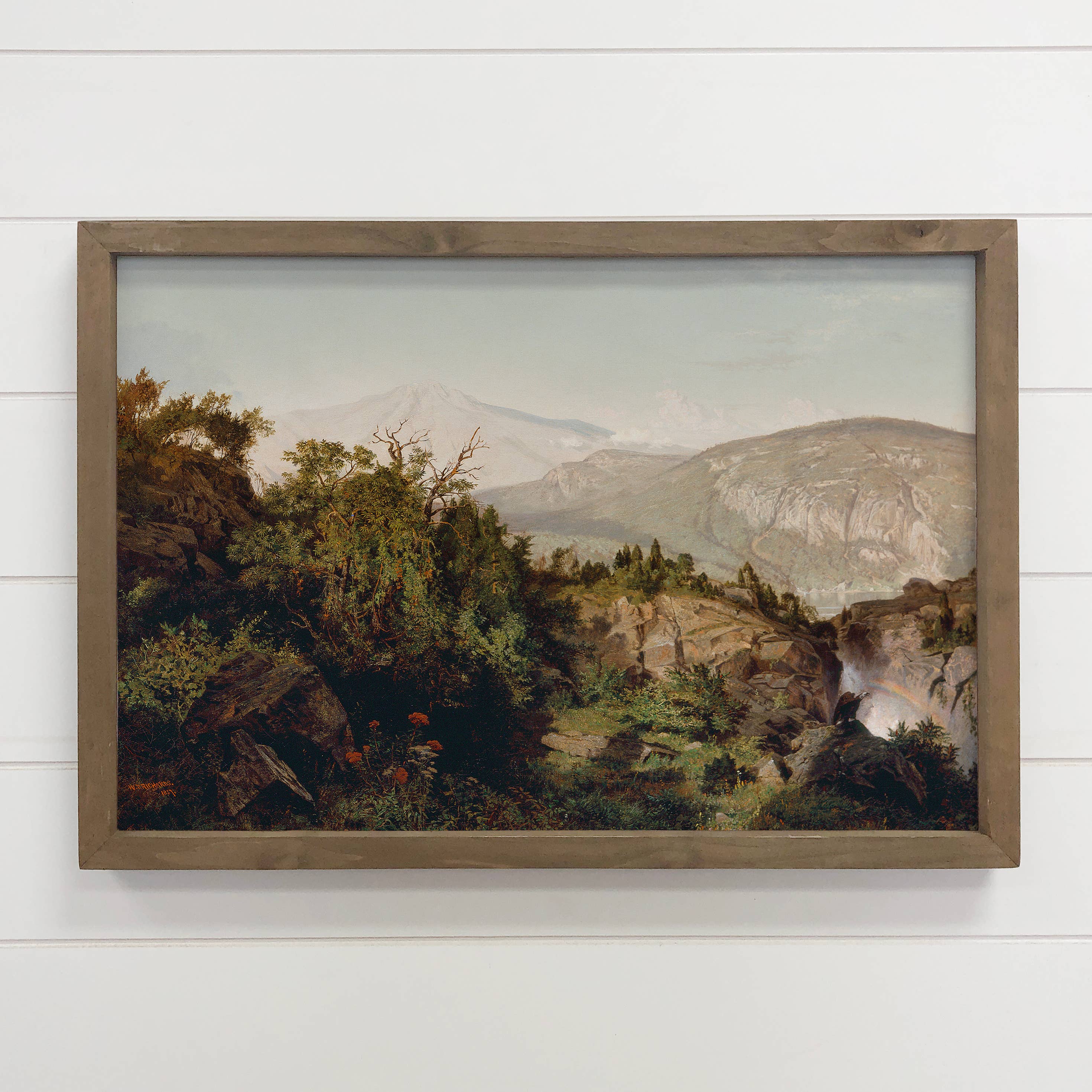 In the Adirondacks - Mountain Landscape Canvas Art - Framed