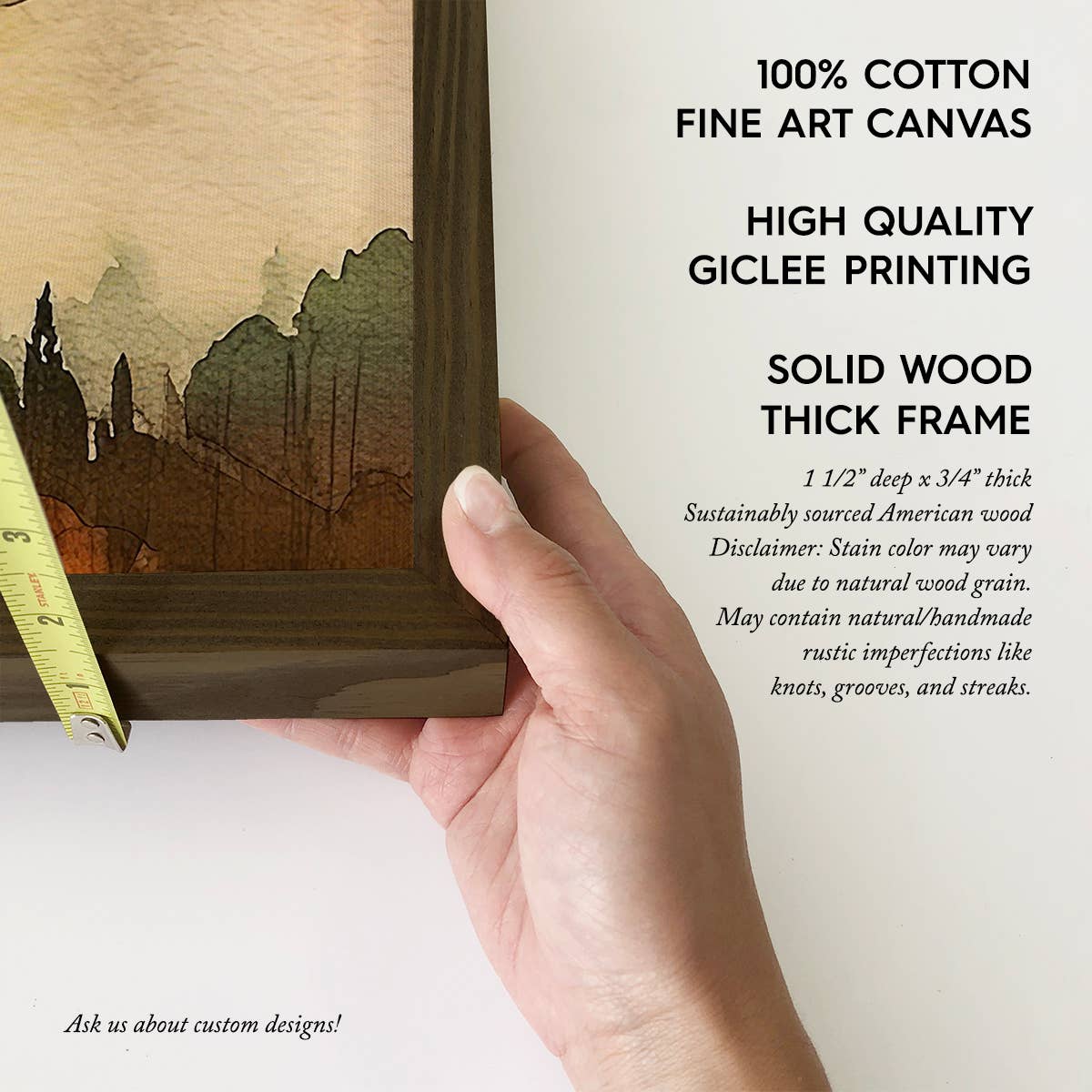 Custom Tan Mountains - Durango Custom Sign - Wood Framed Art