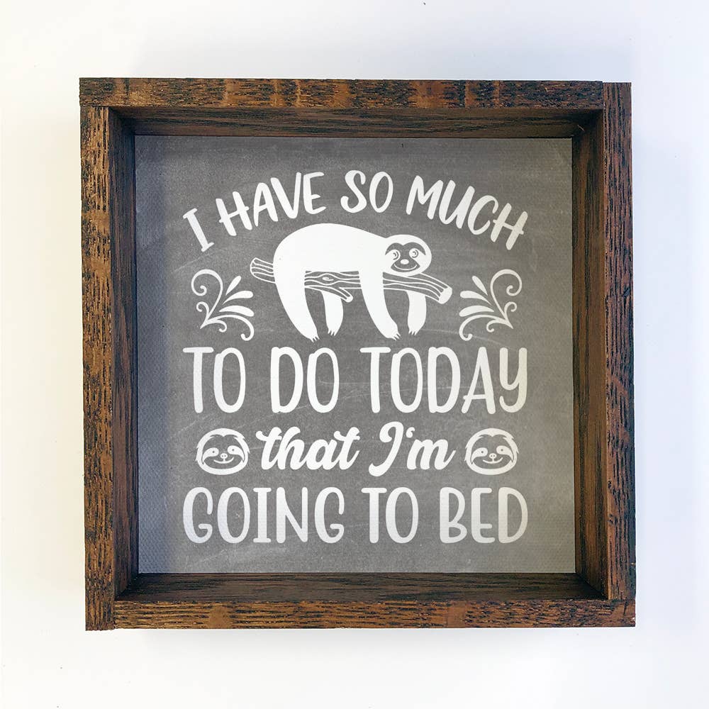 Funny Home Decor- Sloth Going to Bed- Canvas Wall Decor