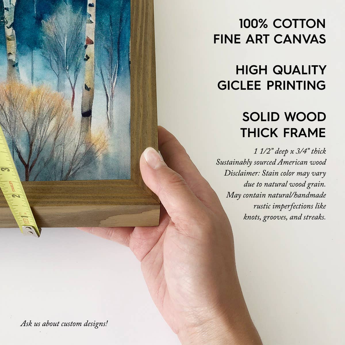 Winter Aerial Forest Painting - Winter Nature Canvas Art