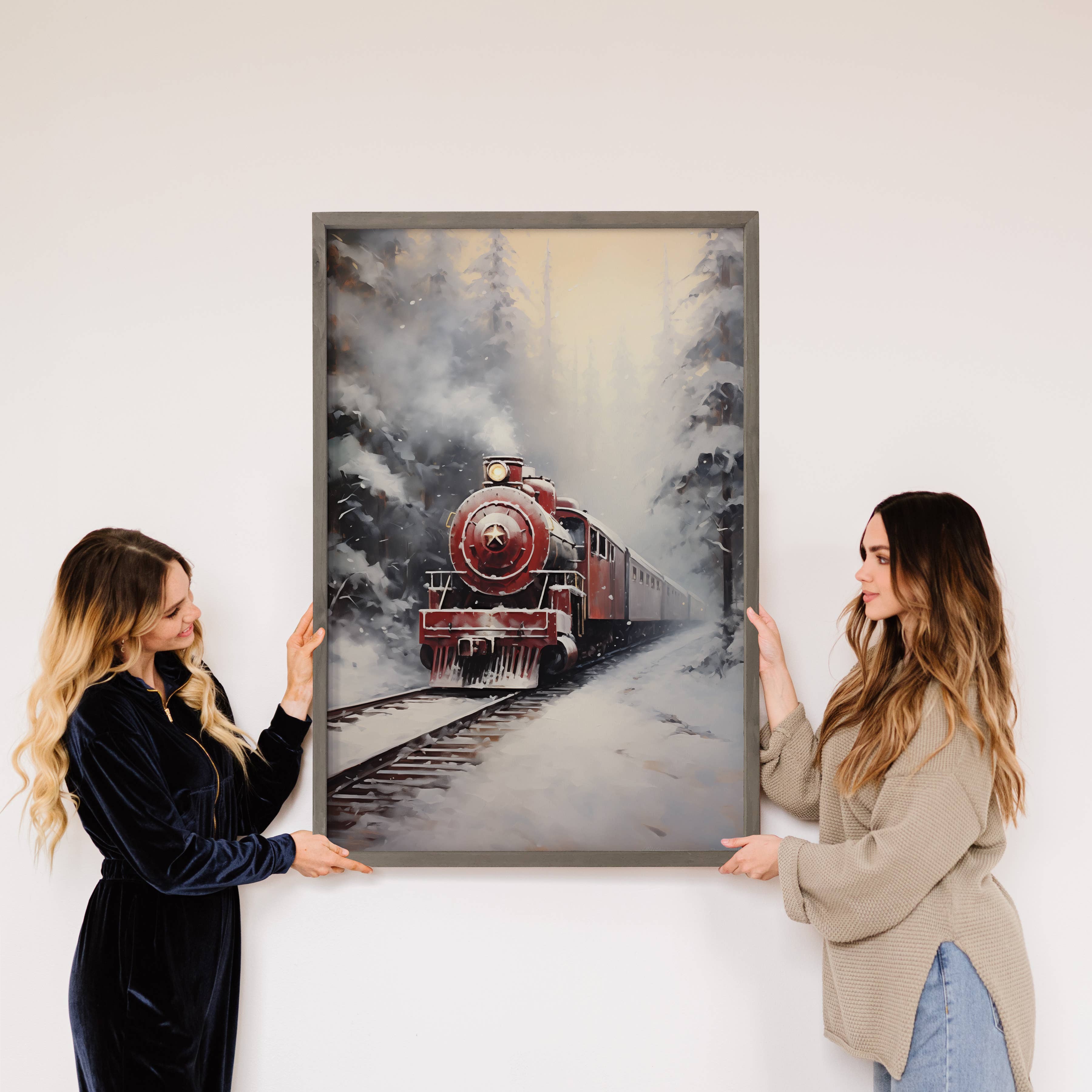 Polar Express Christmas - Christmas Train Canvas Art - Frame