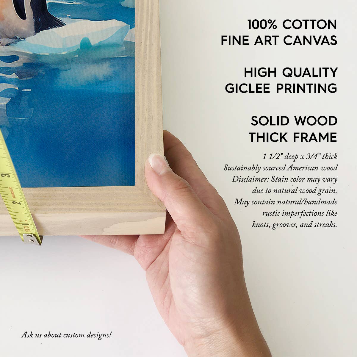 Penguins at Play - Winter Animal Canvas Art - Wood Framed