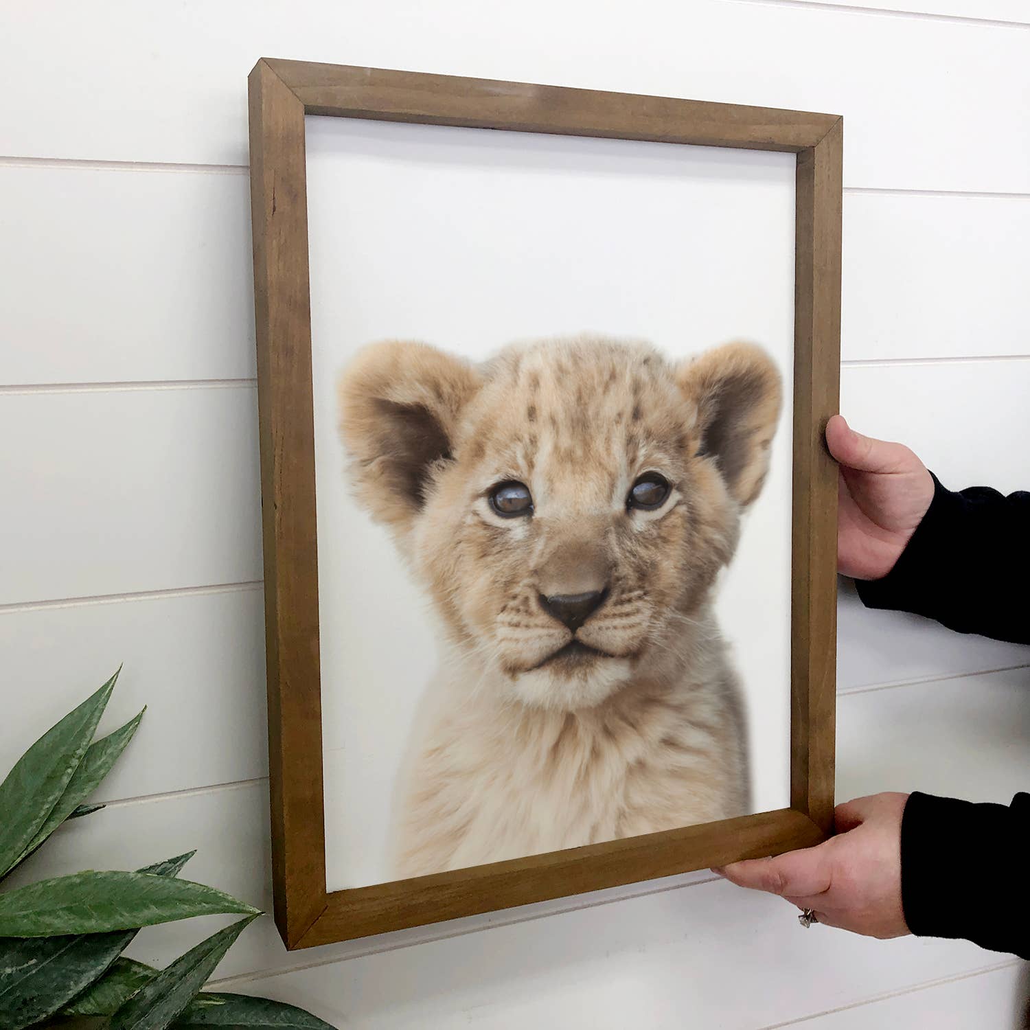 Baby Lion Wood Sign Cute Animal Wall Art