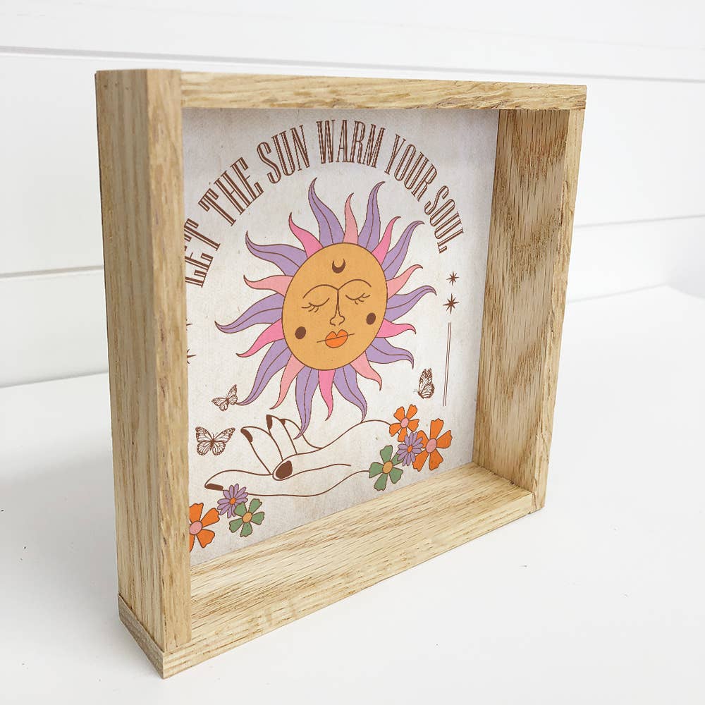 Boho Let the Sun Warm Your Soul - Boho Canvas Art - Framed