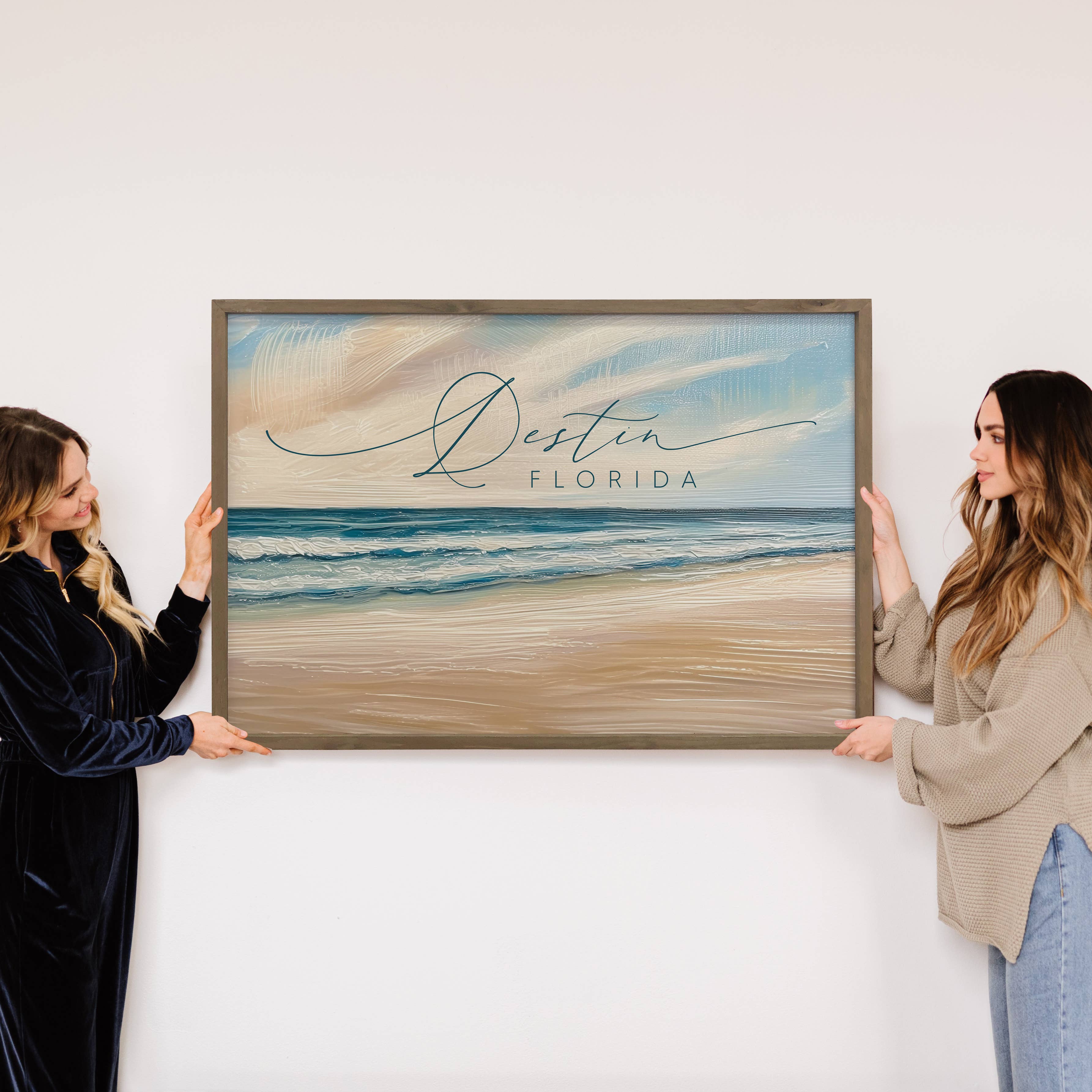 Custom Sandy Beach Scene - Custom Canvas Art - Wood Framed