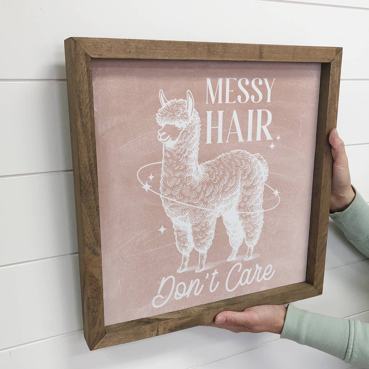 Messy Hair Don't Care Llama - Funny Animal Canvas Art