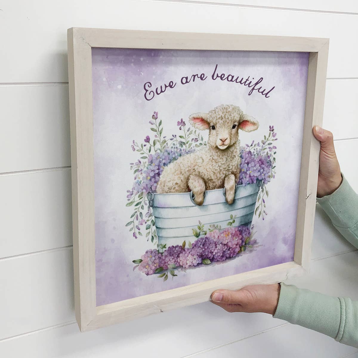 Ewe Are Beautiful - Cute Animal Spring Canvas Art - Framed