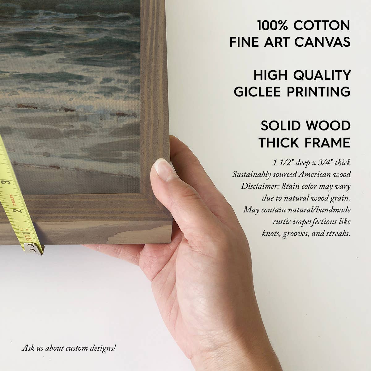 Rocky Coastline - Nature Landscape Canvas Art - Wood Framed