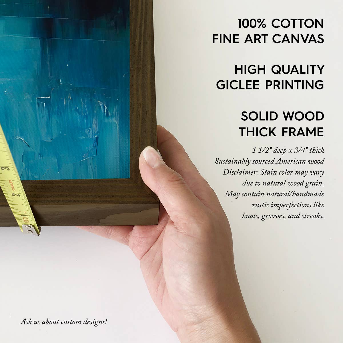 Blue Mountain Pond Abstract - Mountain Canvas Art - Framed