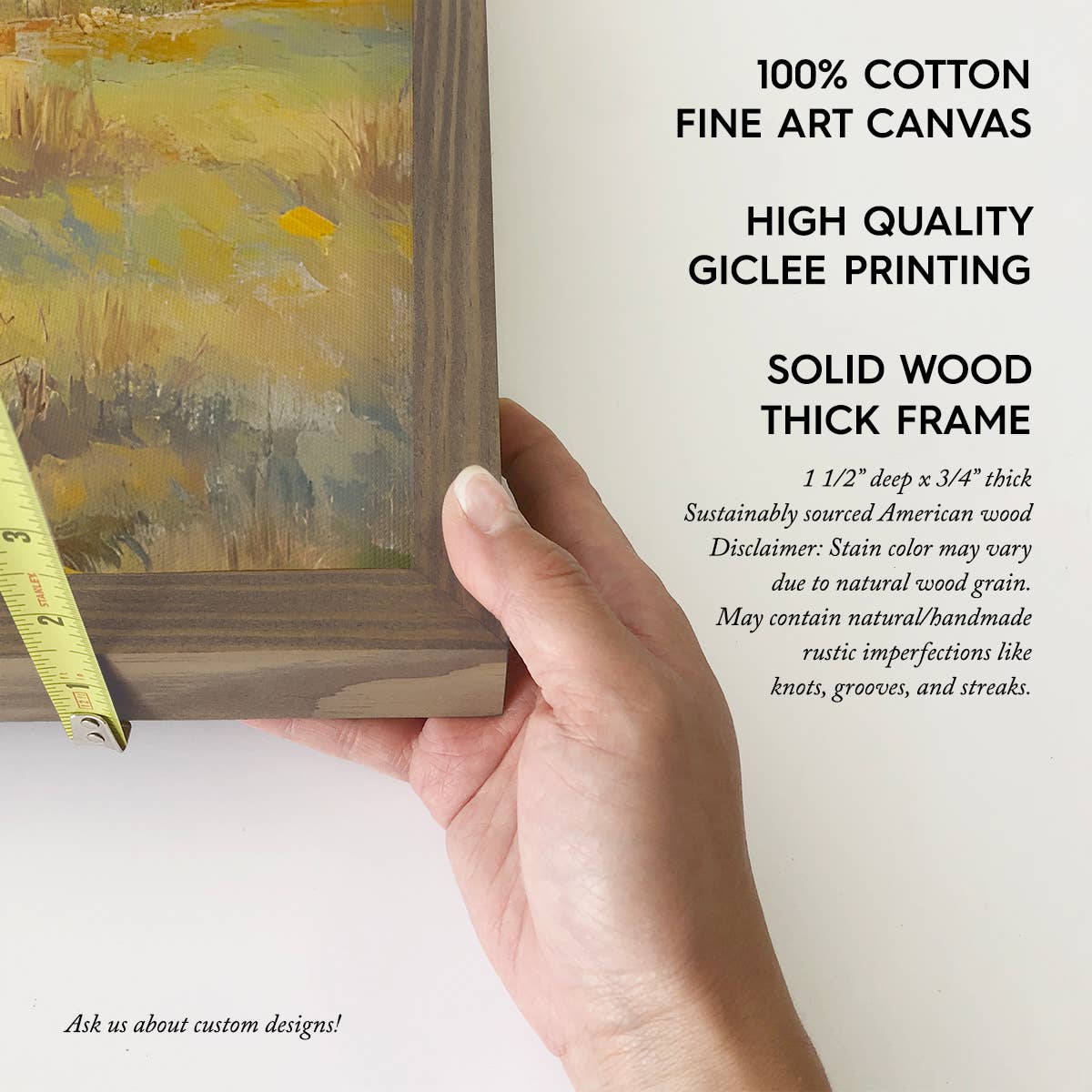 Soft Fall Trees and Stream - Mountain Landscape - Wood Frame