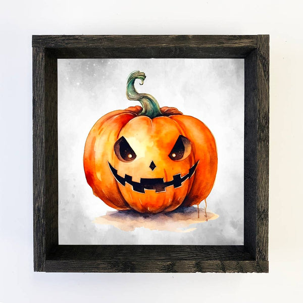 Scary Pumpkin - Cute Pumpkin Wall Art - Halloween Pumpkin