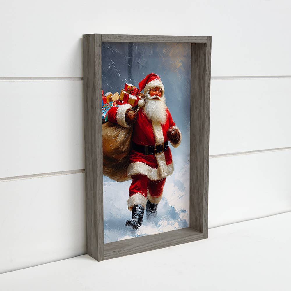 Santa Delivering Toys on Christmas - Christmas Canvas Art