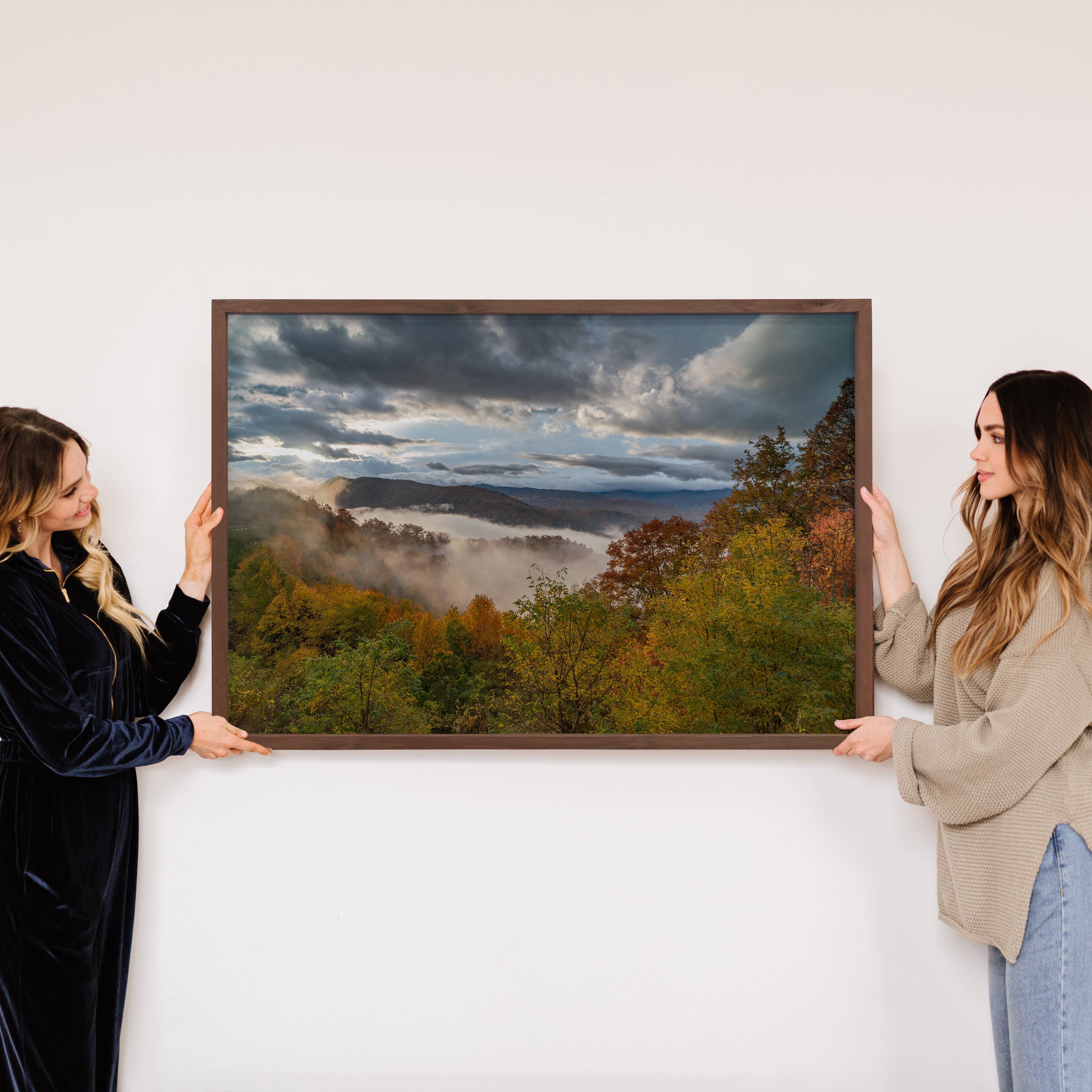 Smoky National Park Fall - Landscape Canvas Art Wood Framed