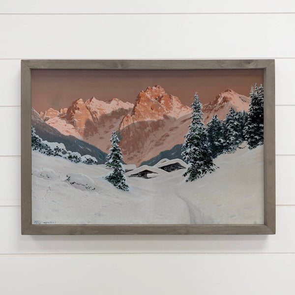 Snow Covered Valley - Winter Landscape Canvas Art - Framed