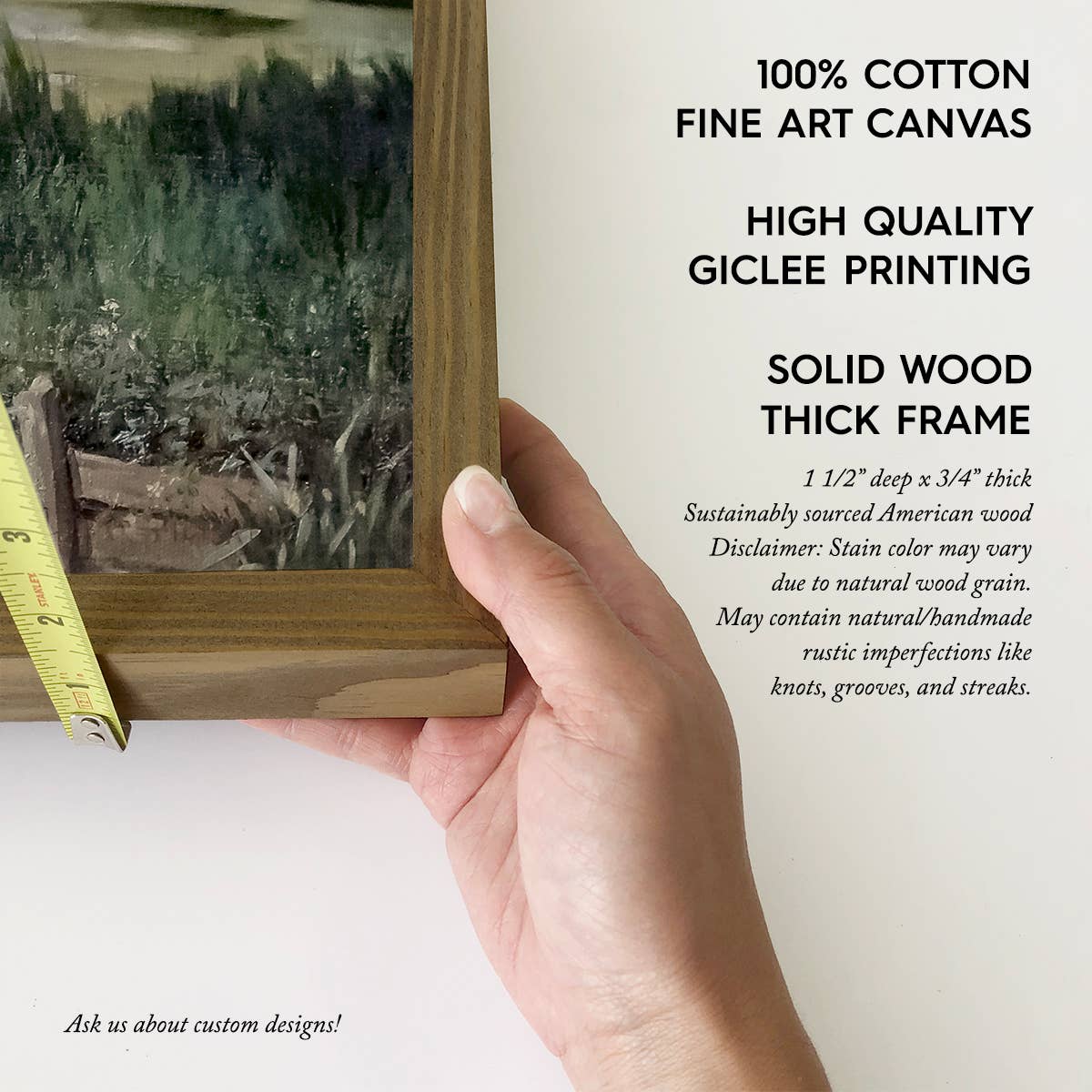 Cows at the Pond - Cow Canvas Art - Wood Framed Wall Art