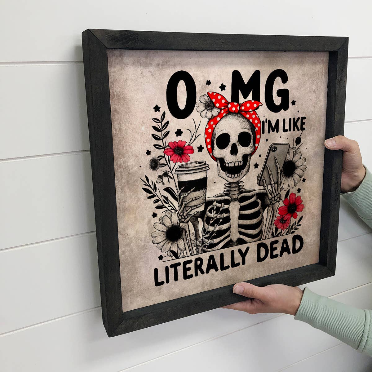 OMG I'm Like Literally Dead Skeleton - Skeleton Canvas Art