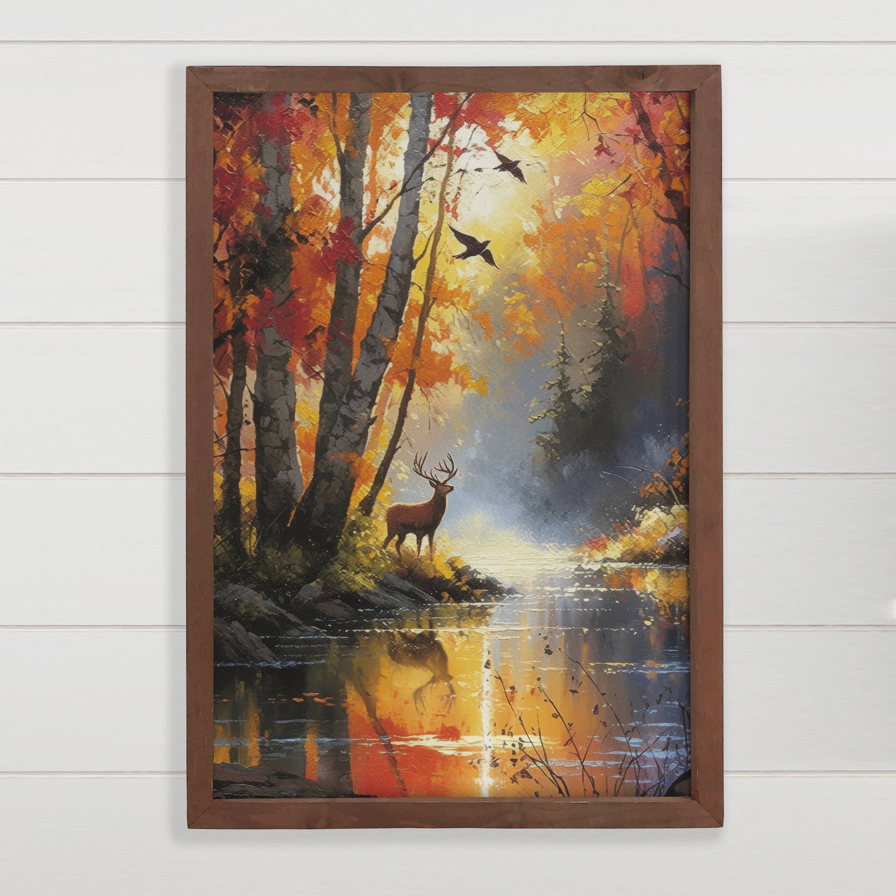 Deer in the Wood in the Fall - Fall Mountain Canvas Art
