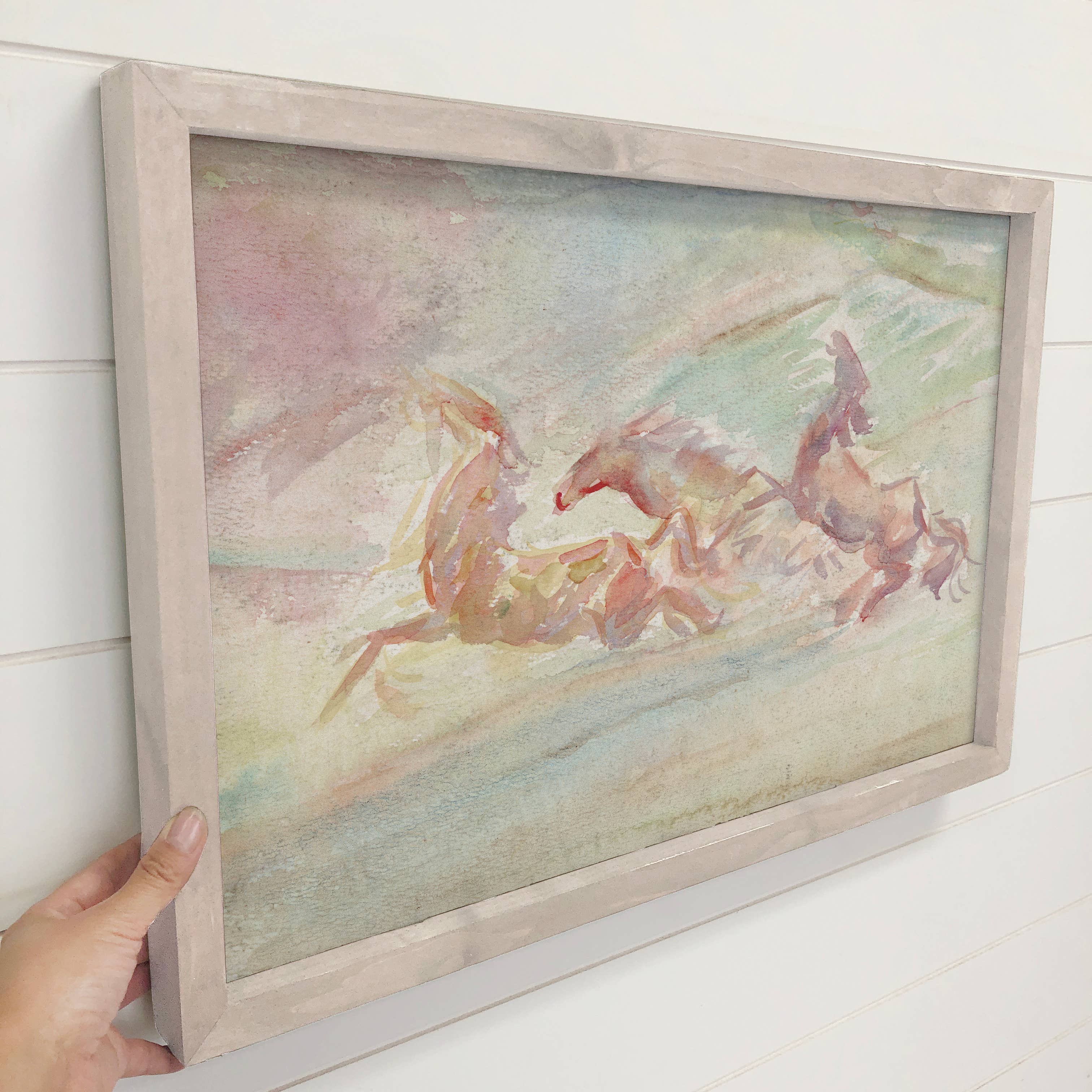 Abstract Watercolor Horses - Abstract Horse Canvas Art