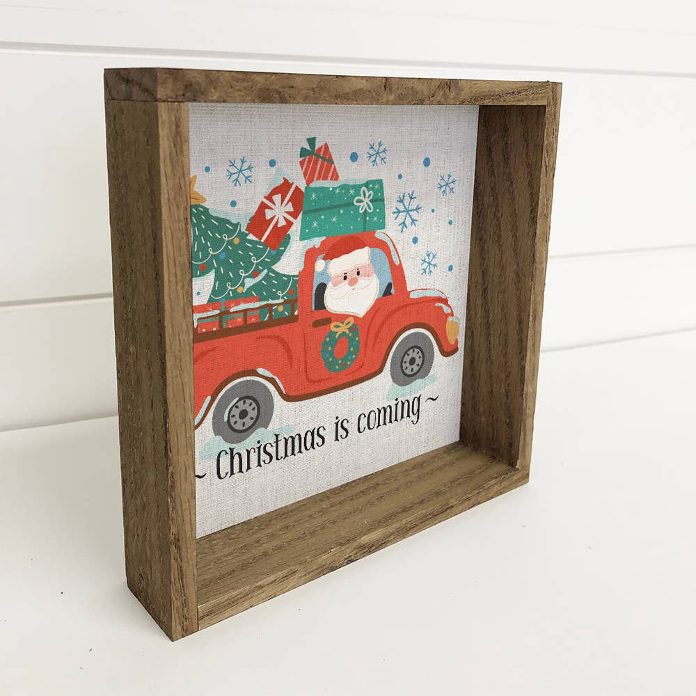 Christmas Is Coming - Cute Christmas Canvas Art - Framed Art