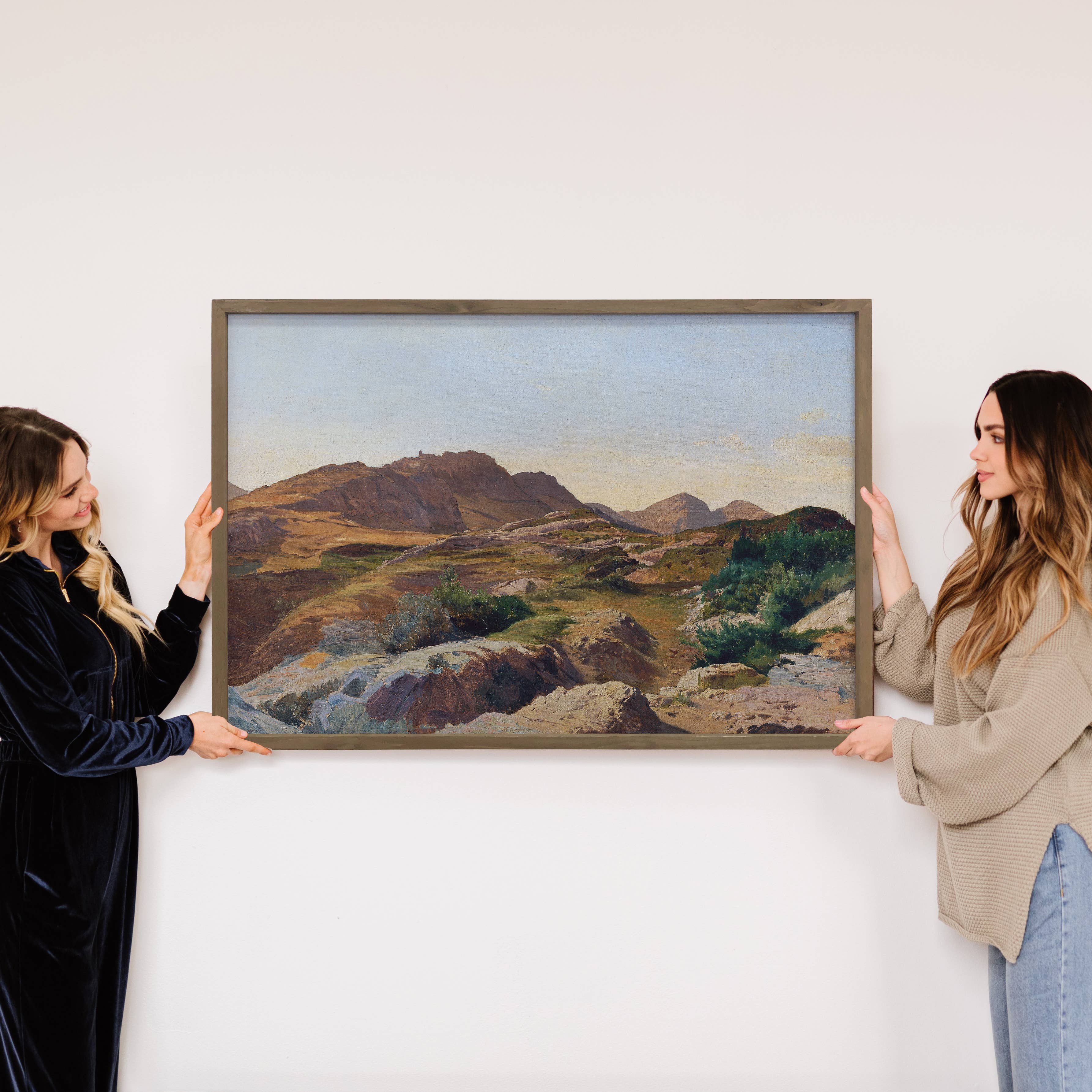 Green Edge Mountain Land - Mountain Landscape - Wood Framed