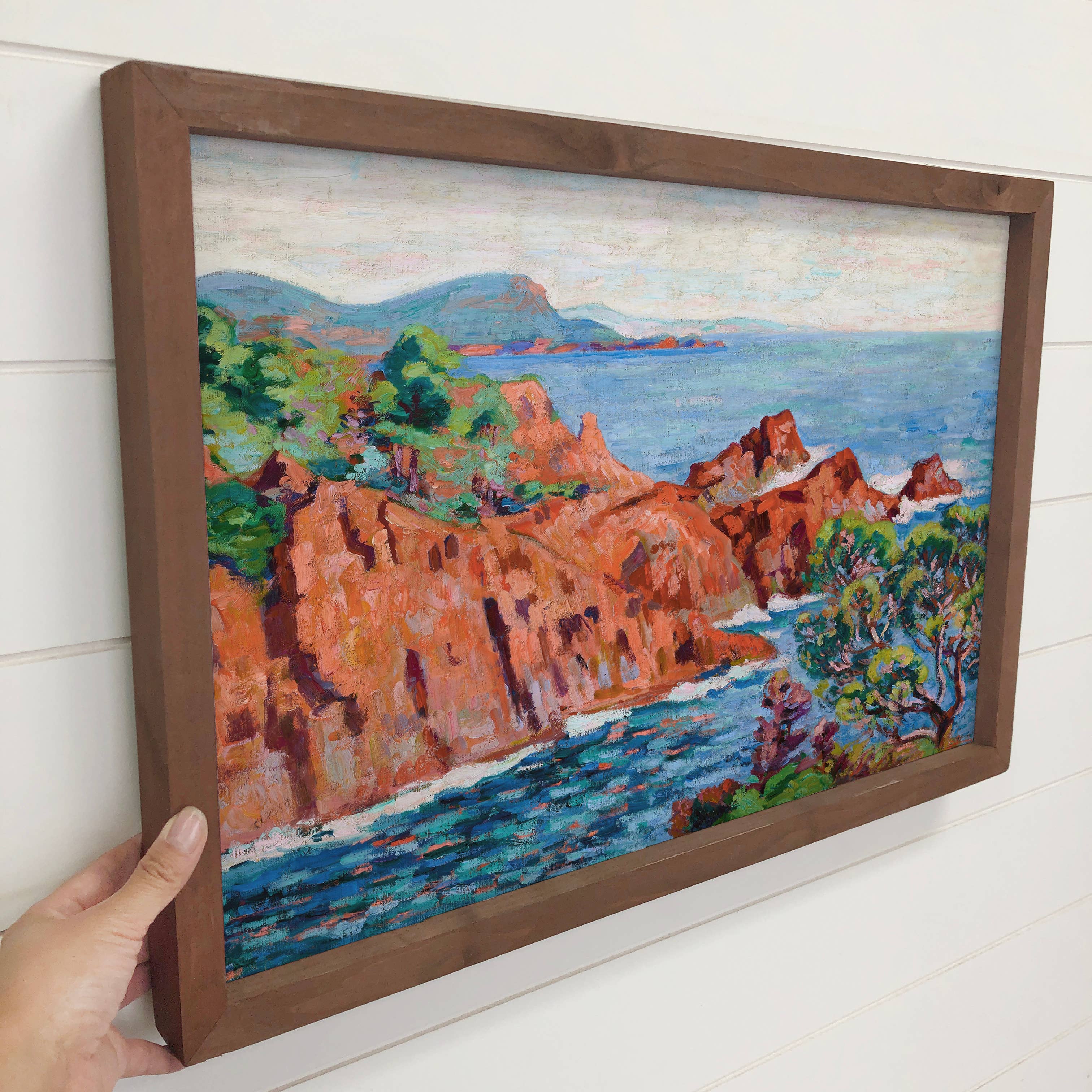 Red Rocky Coast - Red Rock Canvas Art - Wood Framed Artwork