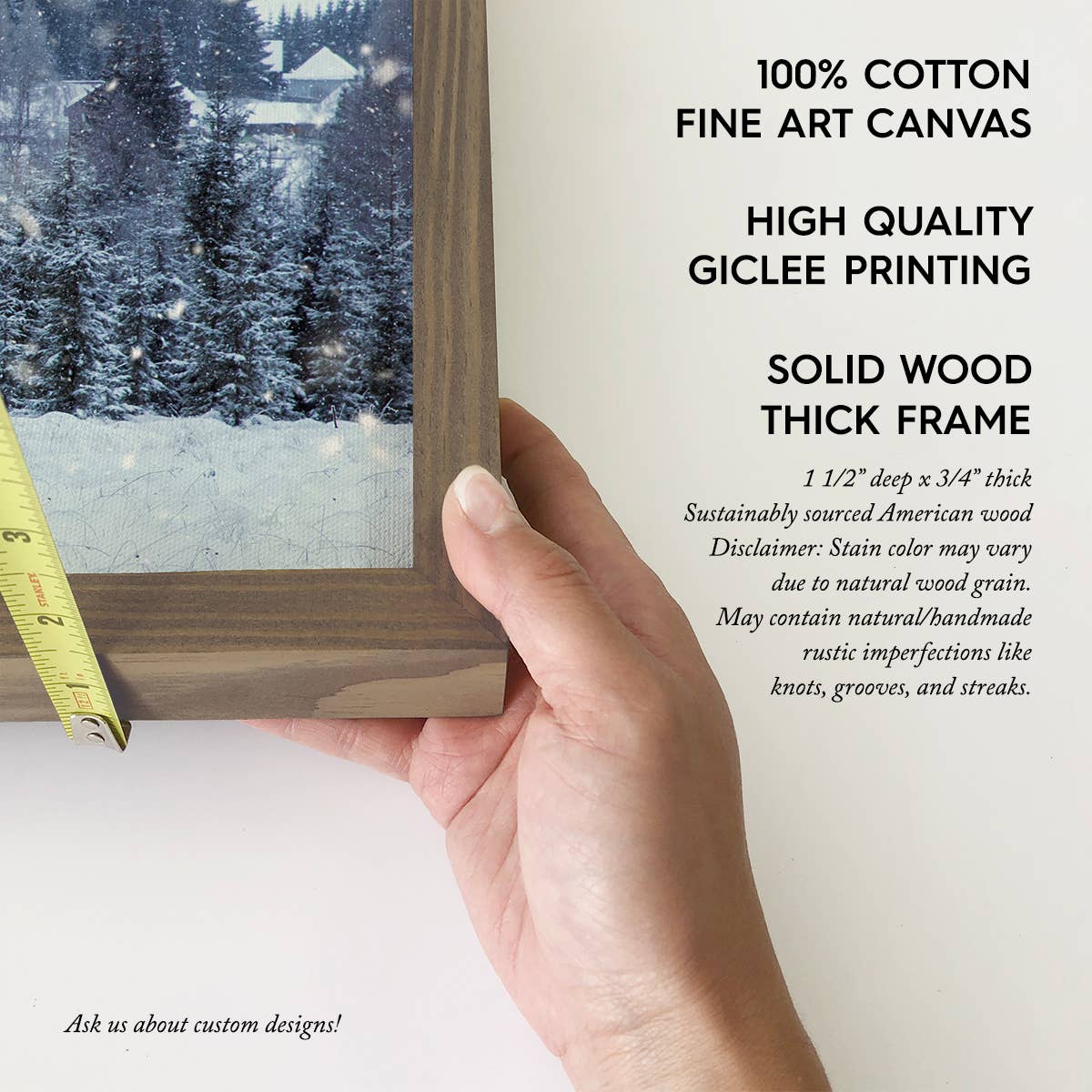 Snowy Alpine Winter - Mountain Lodge Canvas Art - Framed Art