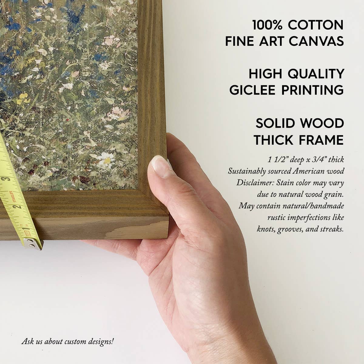 Vintage Wildflower - Nature Canvas Artwork - Wood Framed Art