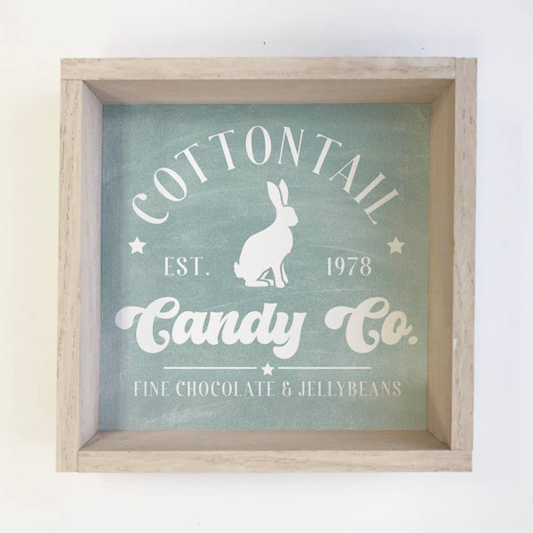 Cottontail Candy Co - Easter Canvas Art - Wood Framed Decor