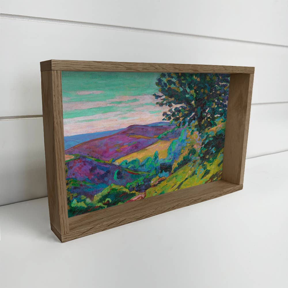 Purple Mountain Vistas - Mountain Canvas Art - Wood Framed