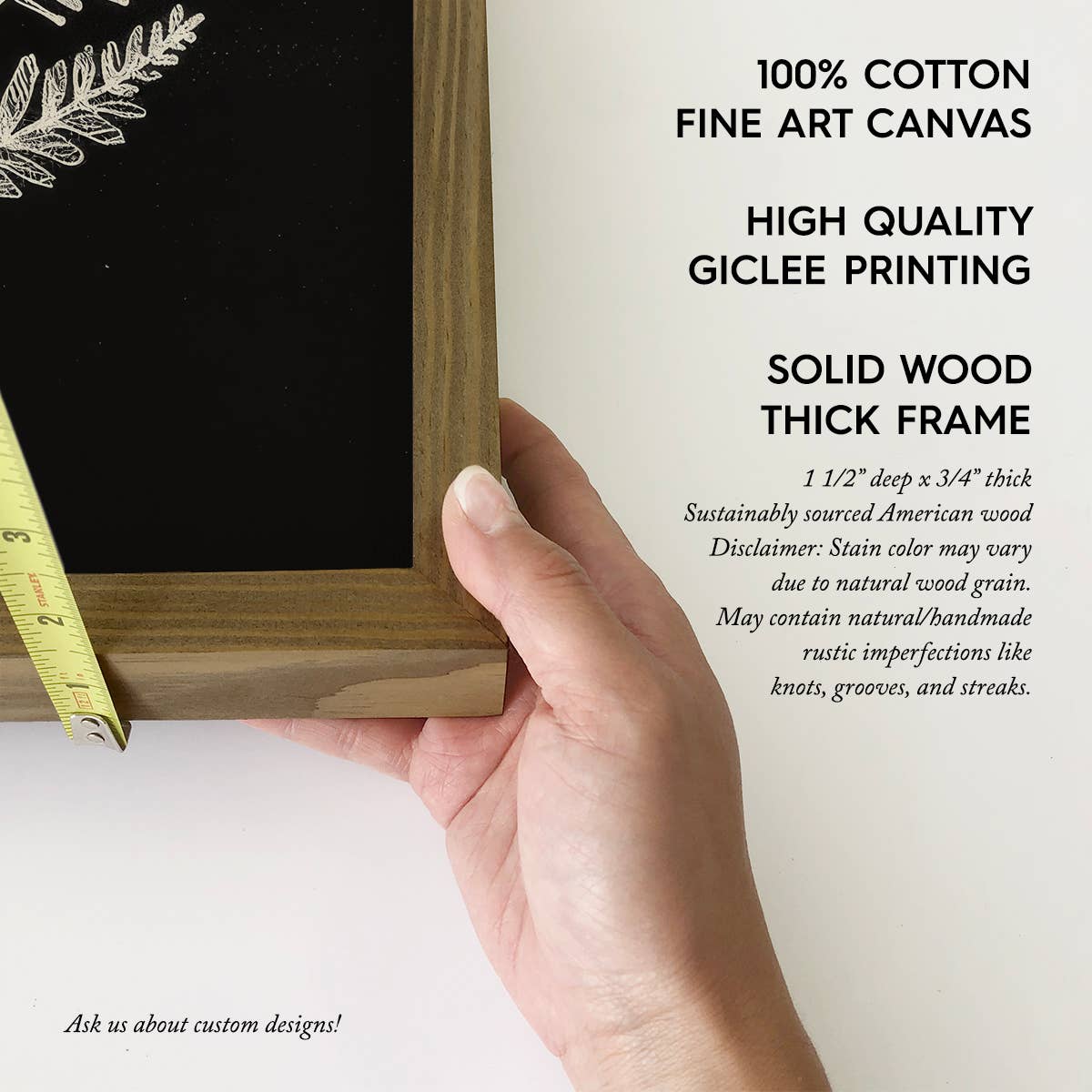 Black Background Leaves Drawing - Simple Nature Canvas Art