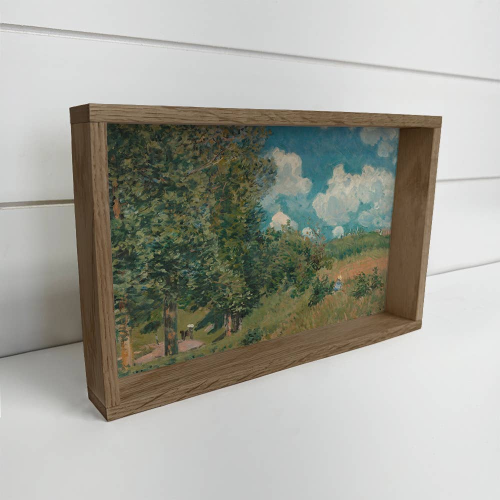 France Forest Road - Nature Canvas Art - Wood Framed Art