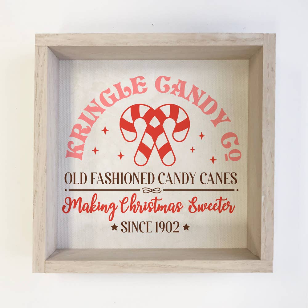 Kringle Candy Co. - Holiday Word Sign - Framed Holiday Art