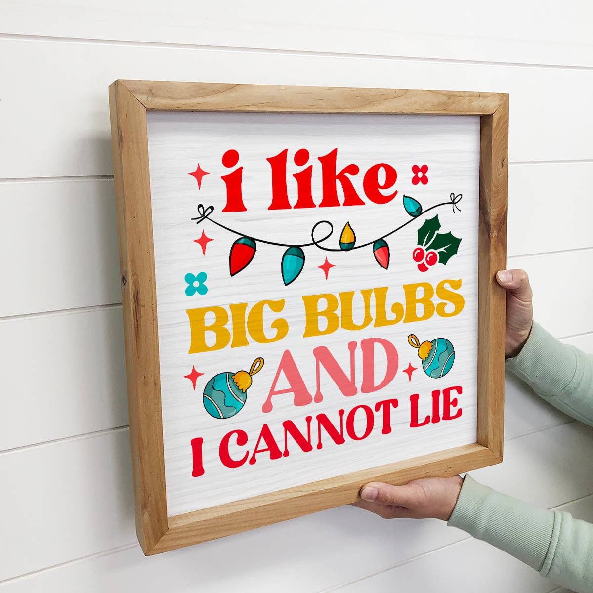 I Like Big Bulbs and I Cannot Lie - Christmas Canvas Sign
