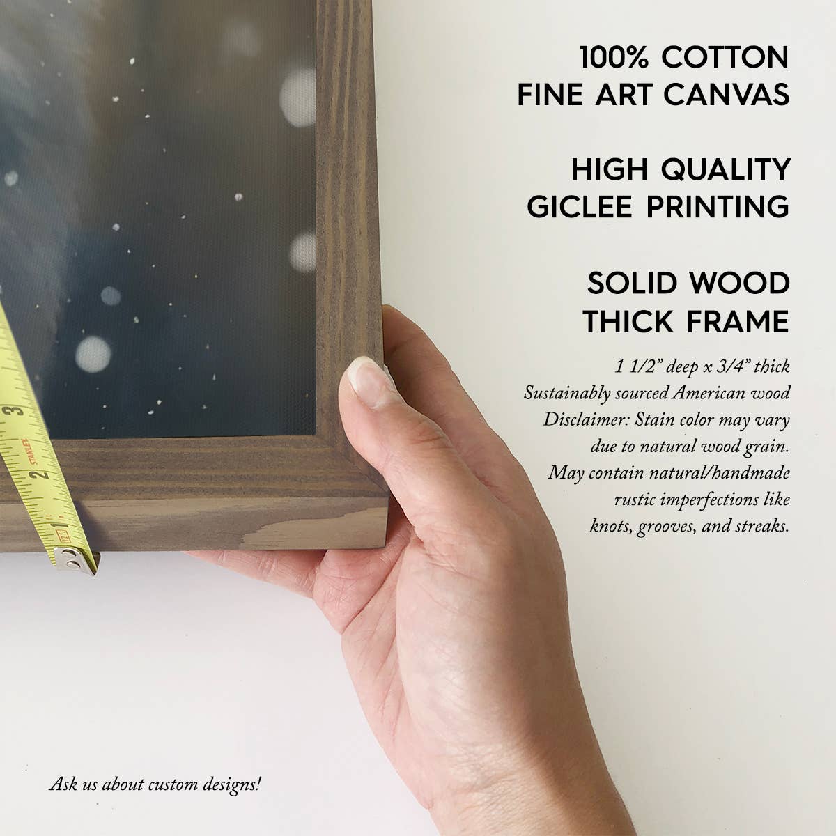 Christmas Goat in the Snow - Goat Canvas Art - Wood Framed