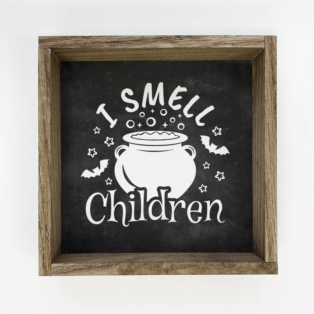 I Smell Children - Halloween Canvas Word Art - Wood Framed