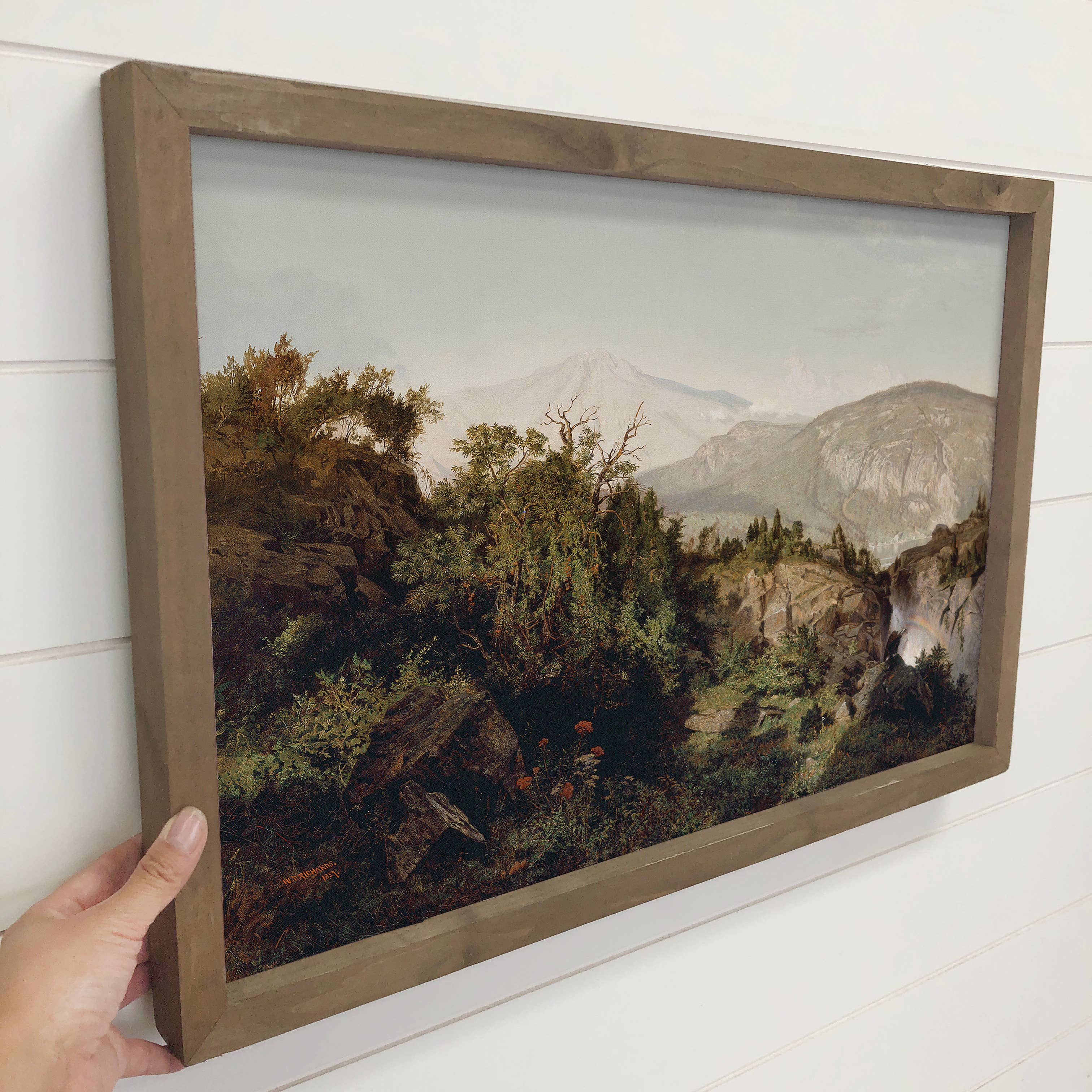 In the Adirondacks - Mountain Landscape Canvas Art - Framed