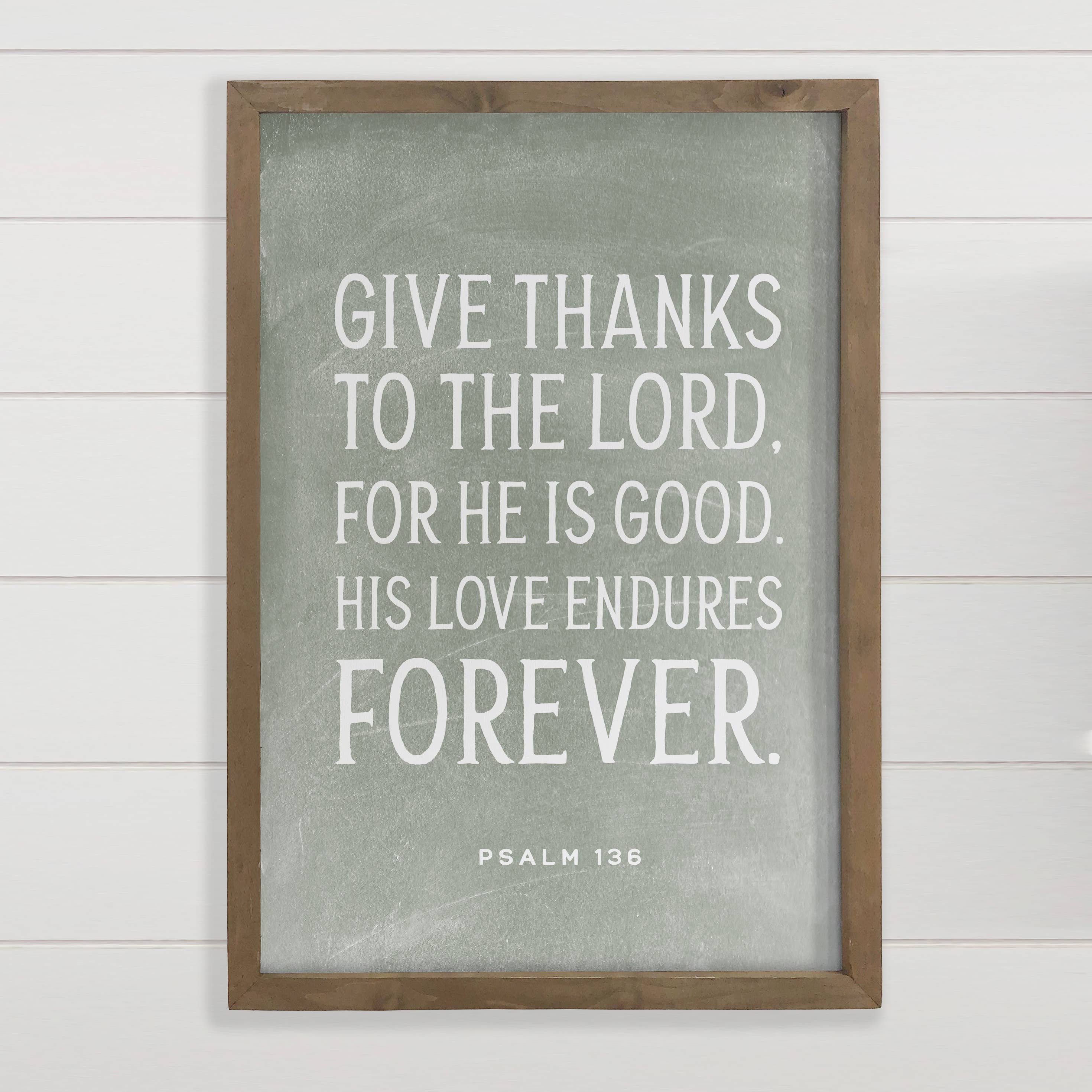 Psalm 136 Give Thanks to the Lord - Scripture Canvas Art