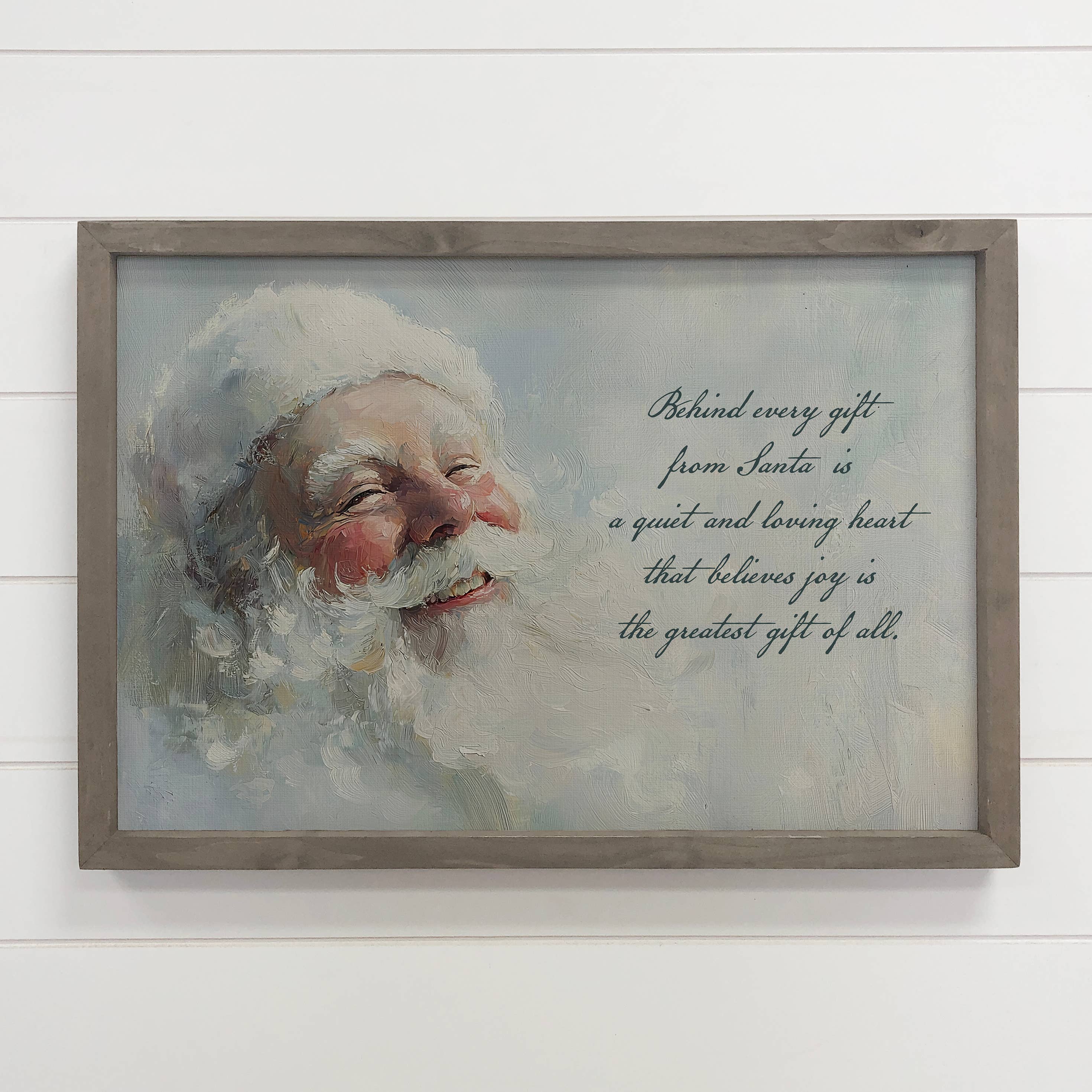 Behind Every Gift From Santa - Santa Canvas Art - Framed Art