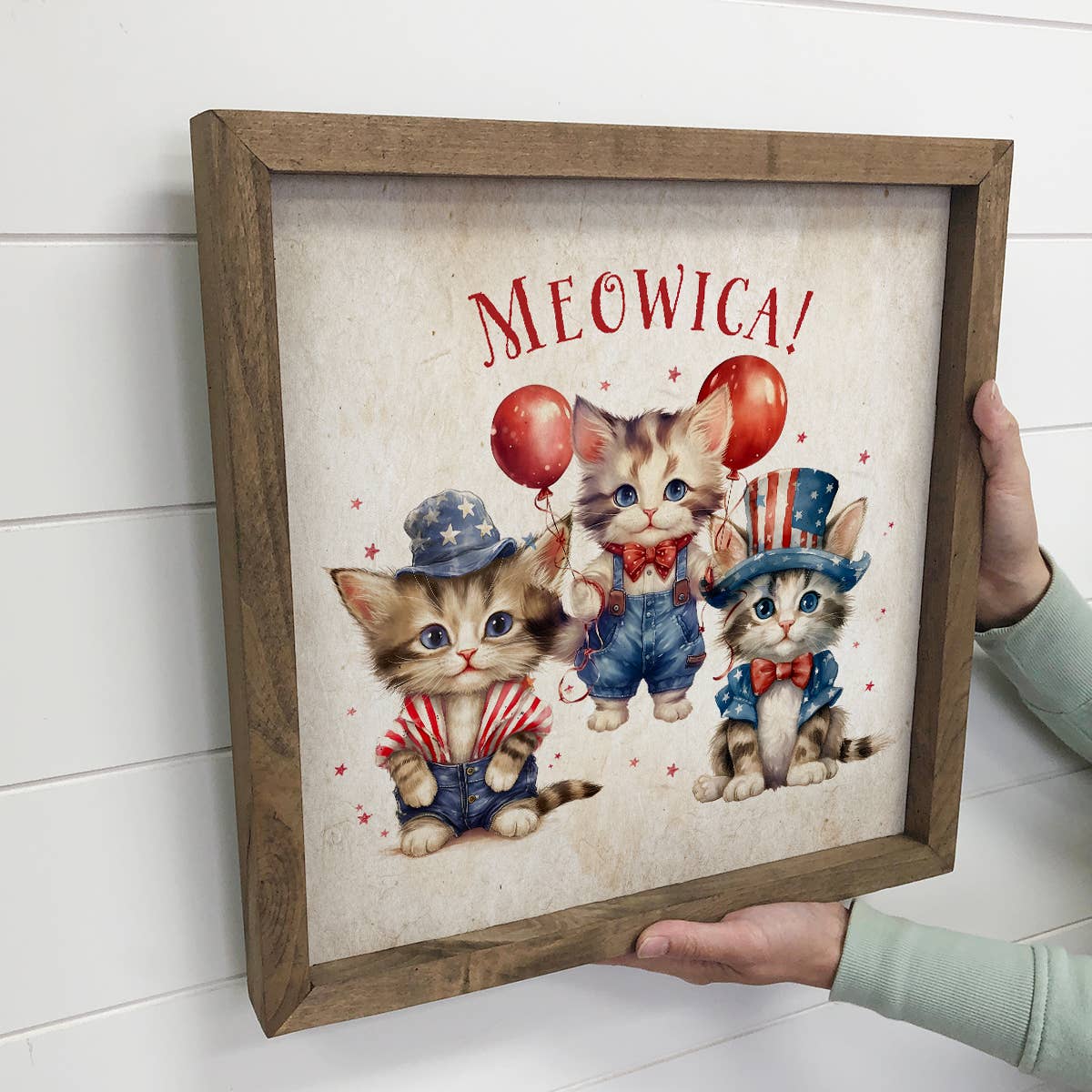 Meowica Three Kittens - Cute Patriotic Kittens - Baby Animal