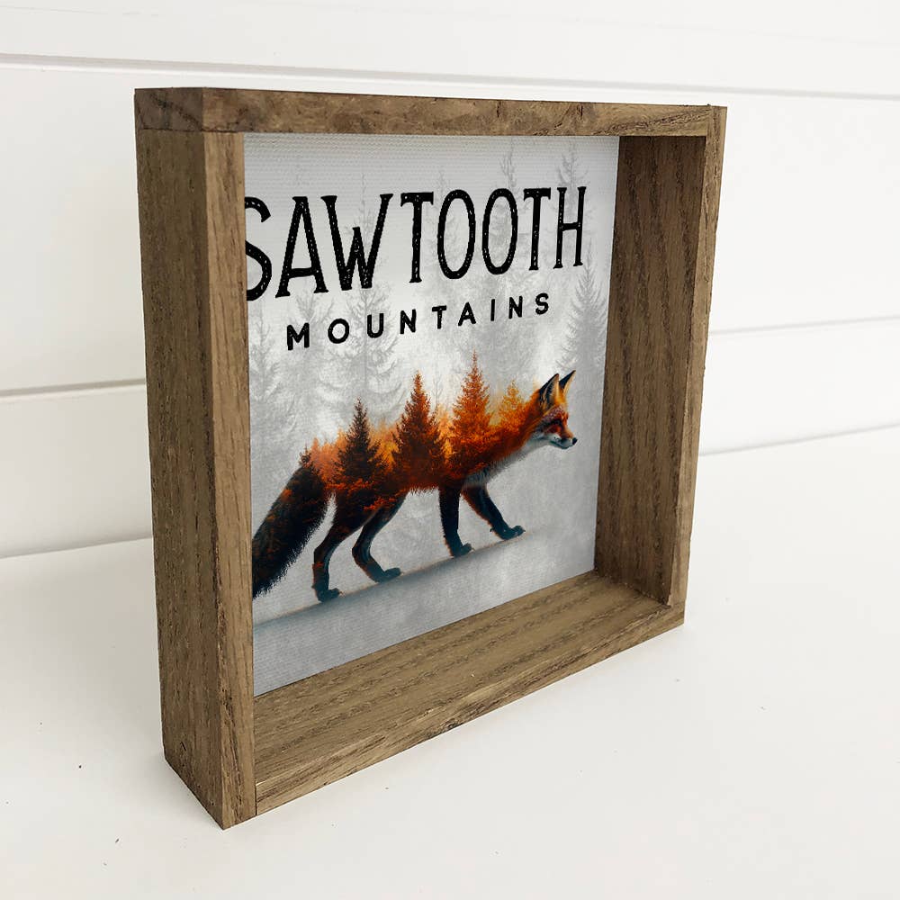 Fox Pine Trees Custom Place - Fox Canvas Art - Wood Framed