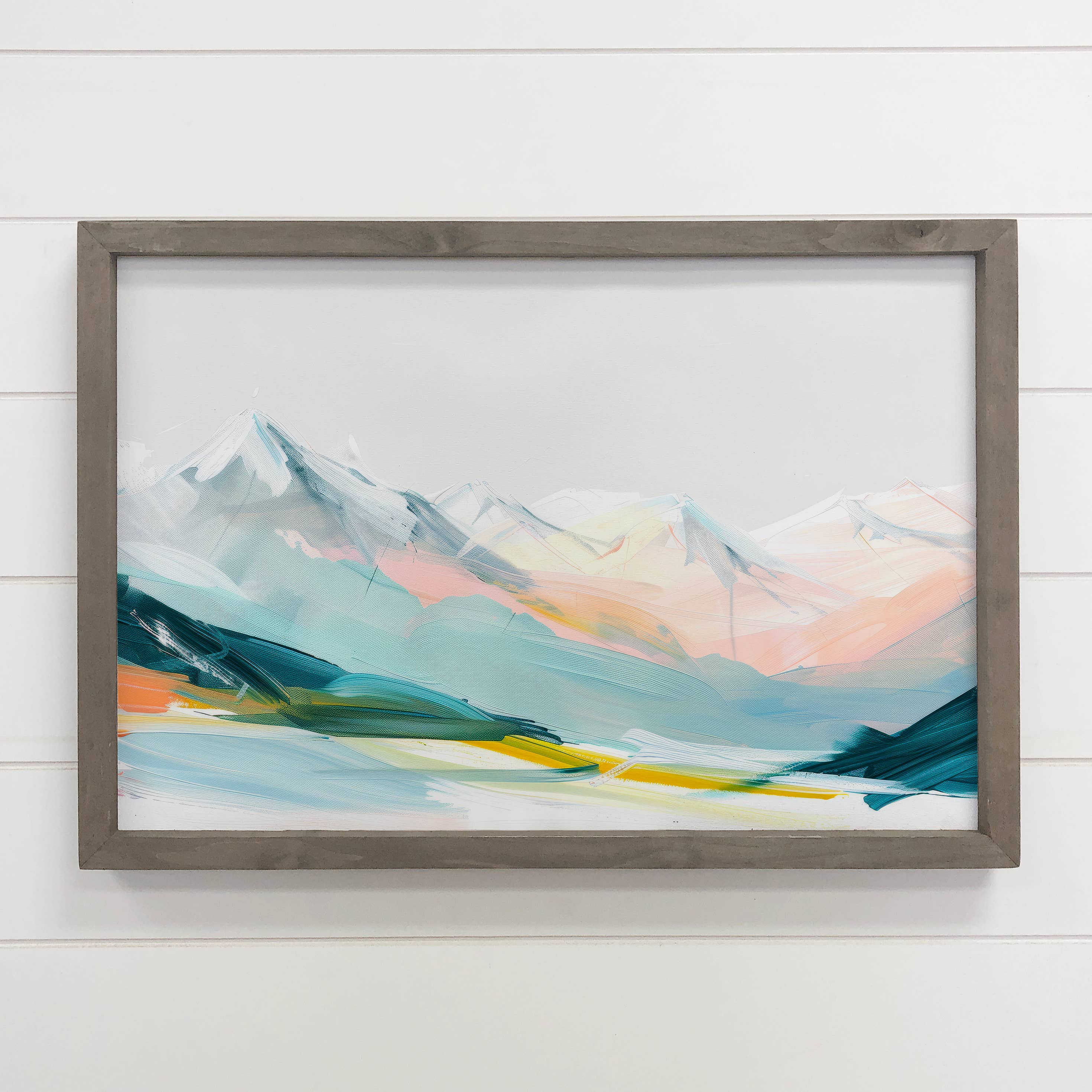 Contemporary Colorful Mountains - Mountain Wall Art - Framed