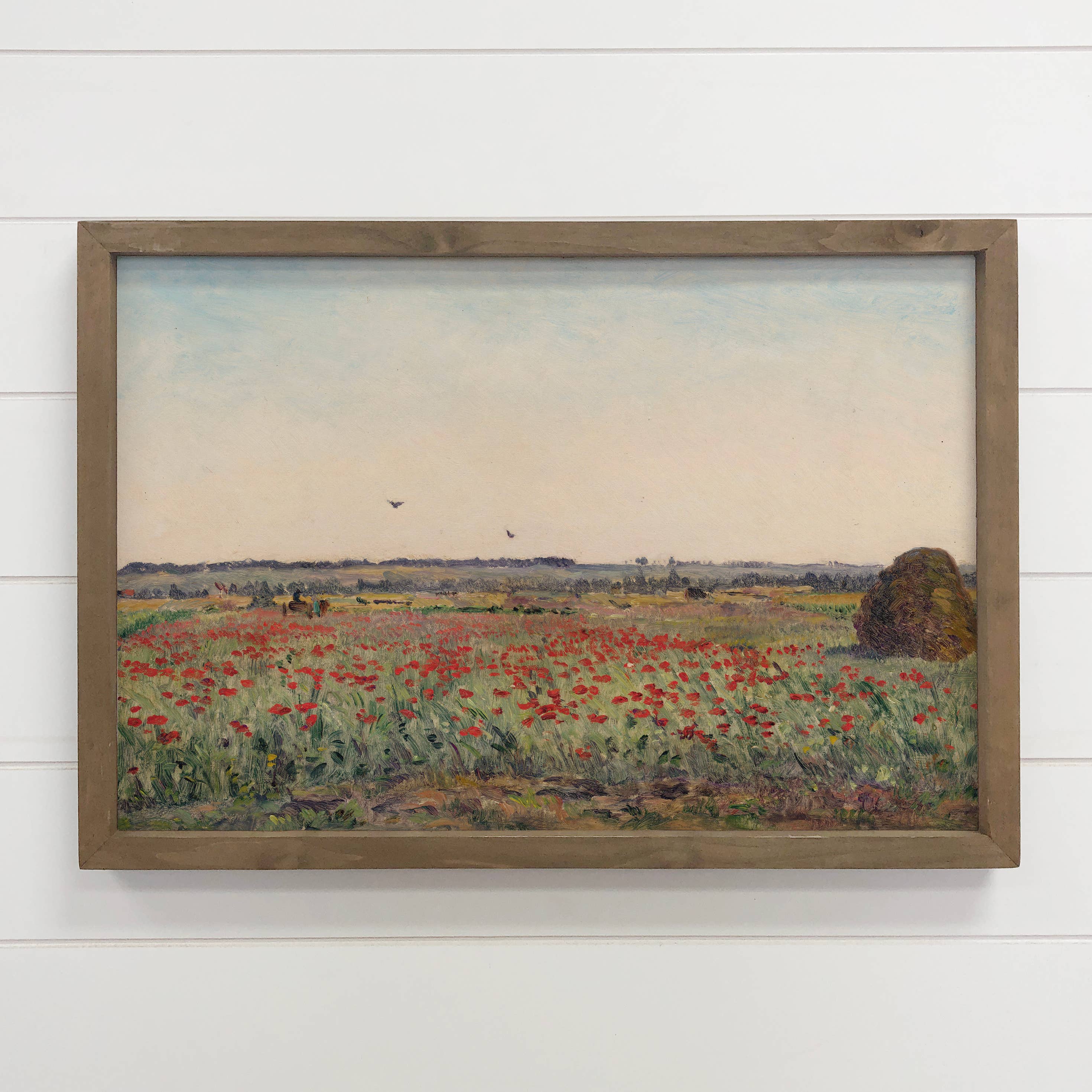 Red Poppy Fields - Nature Canvas Art - Wood Framed Decor